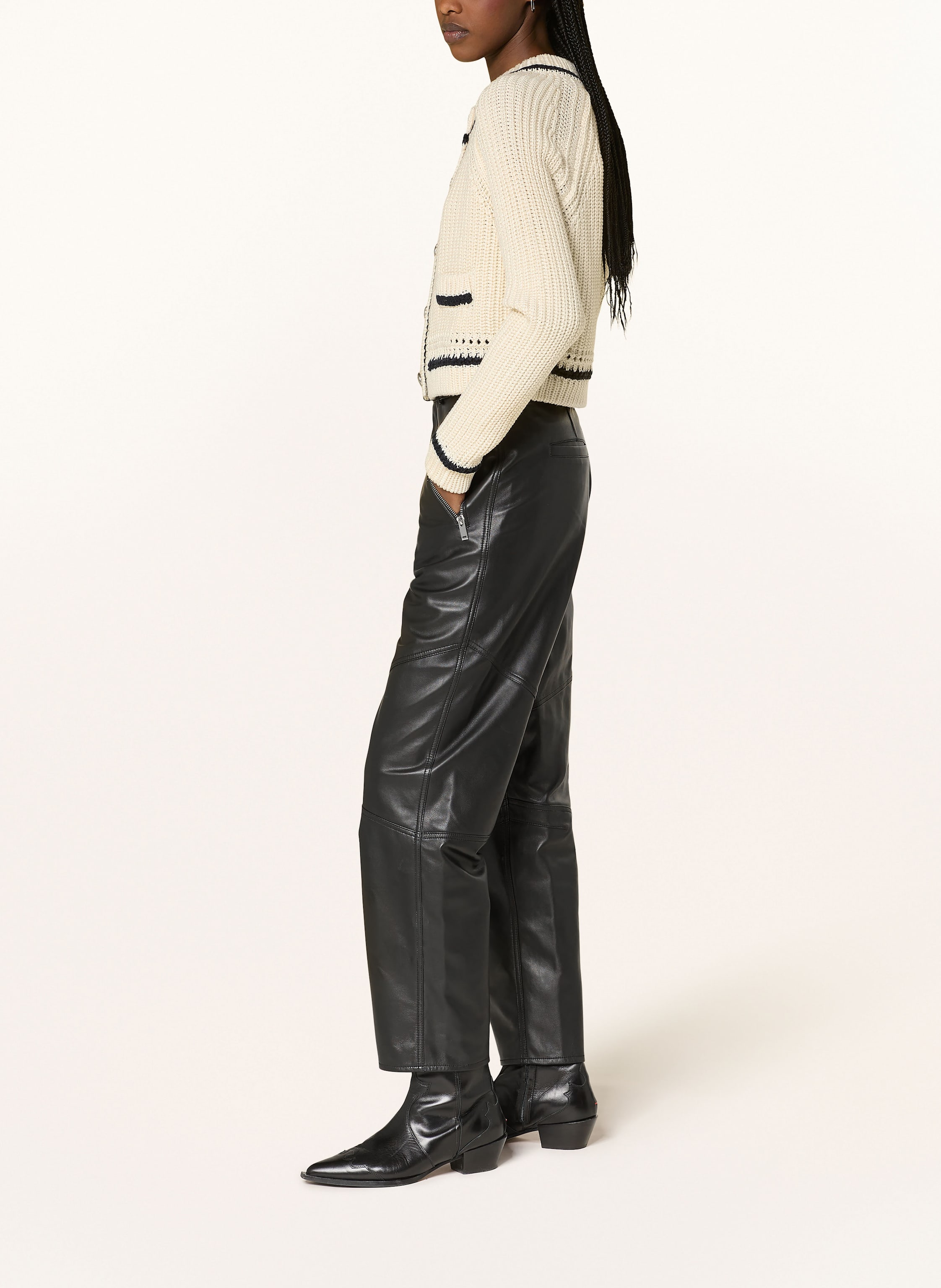 Thumbnail - Ba&Sh Lederhose Alios schwarz