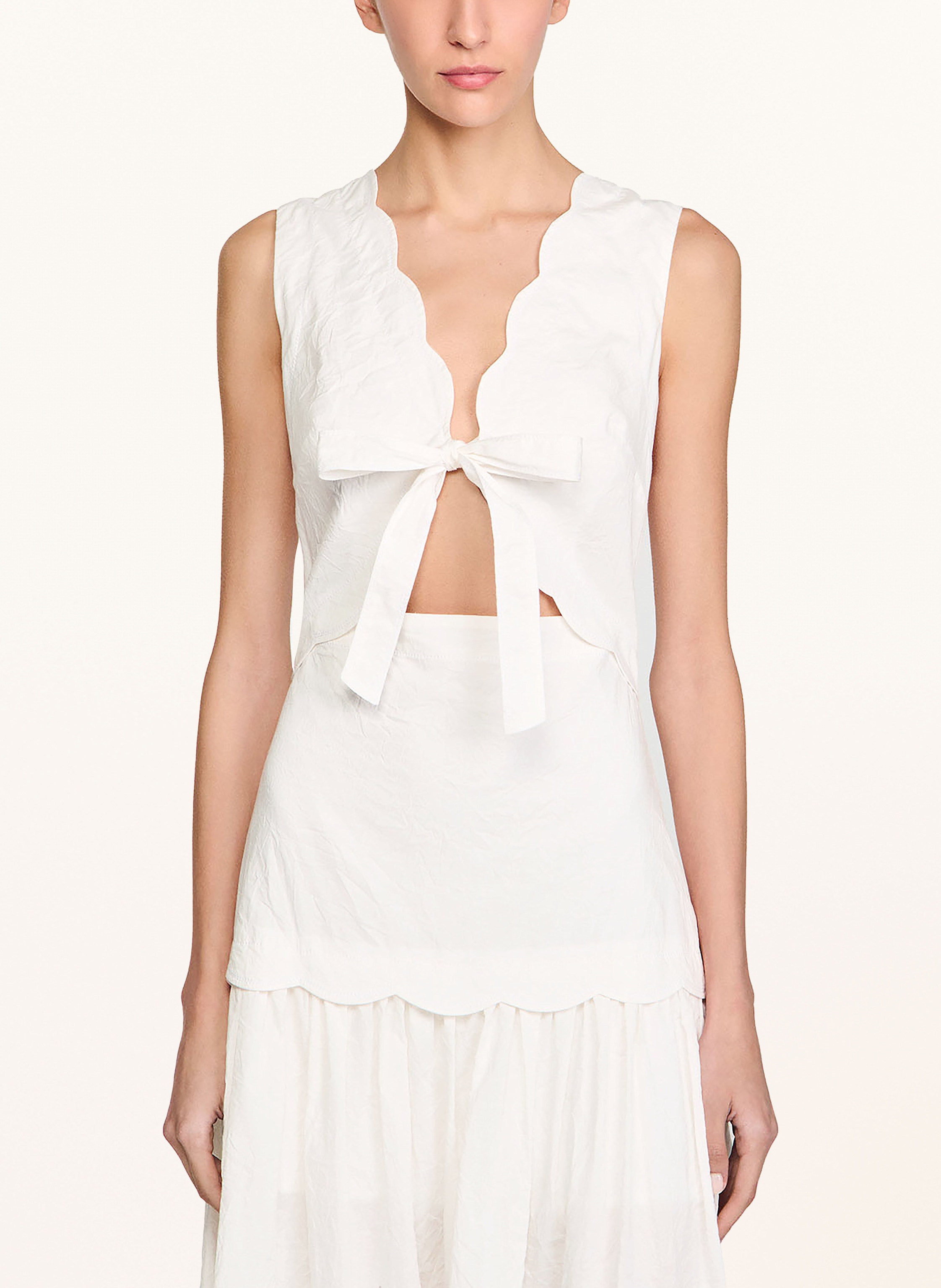 Thumbnail - Sandro Kleid Mit Cut-Out weiss