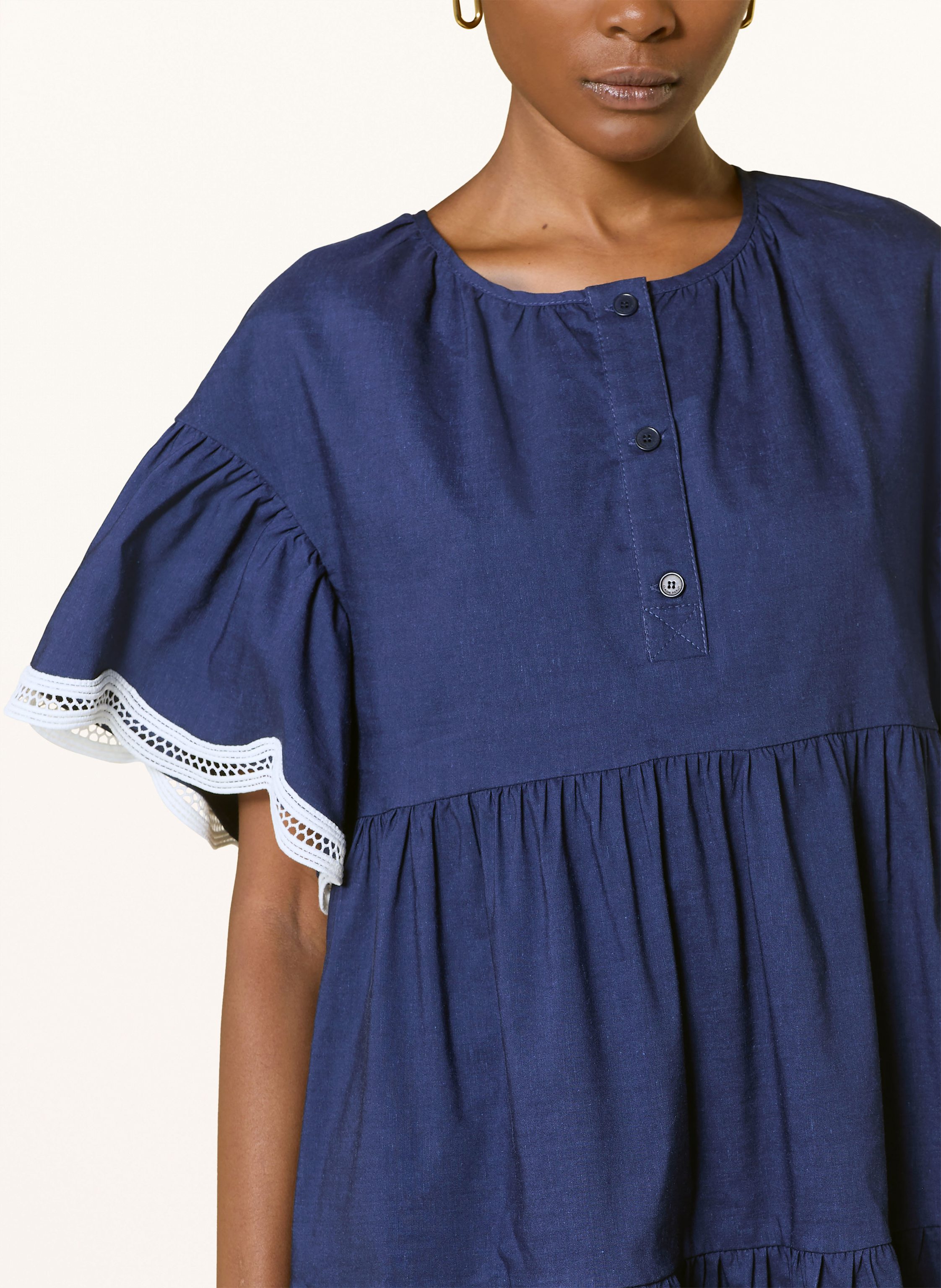 Thumbnail - Claudie Pierlot Kleid Mit Leinen blau
