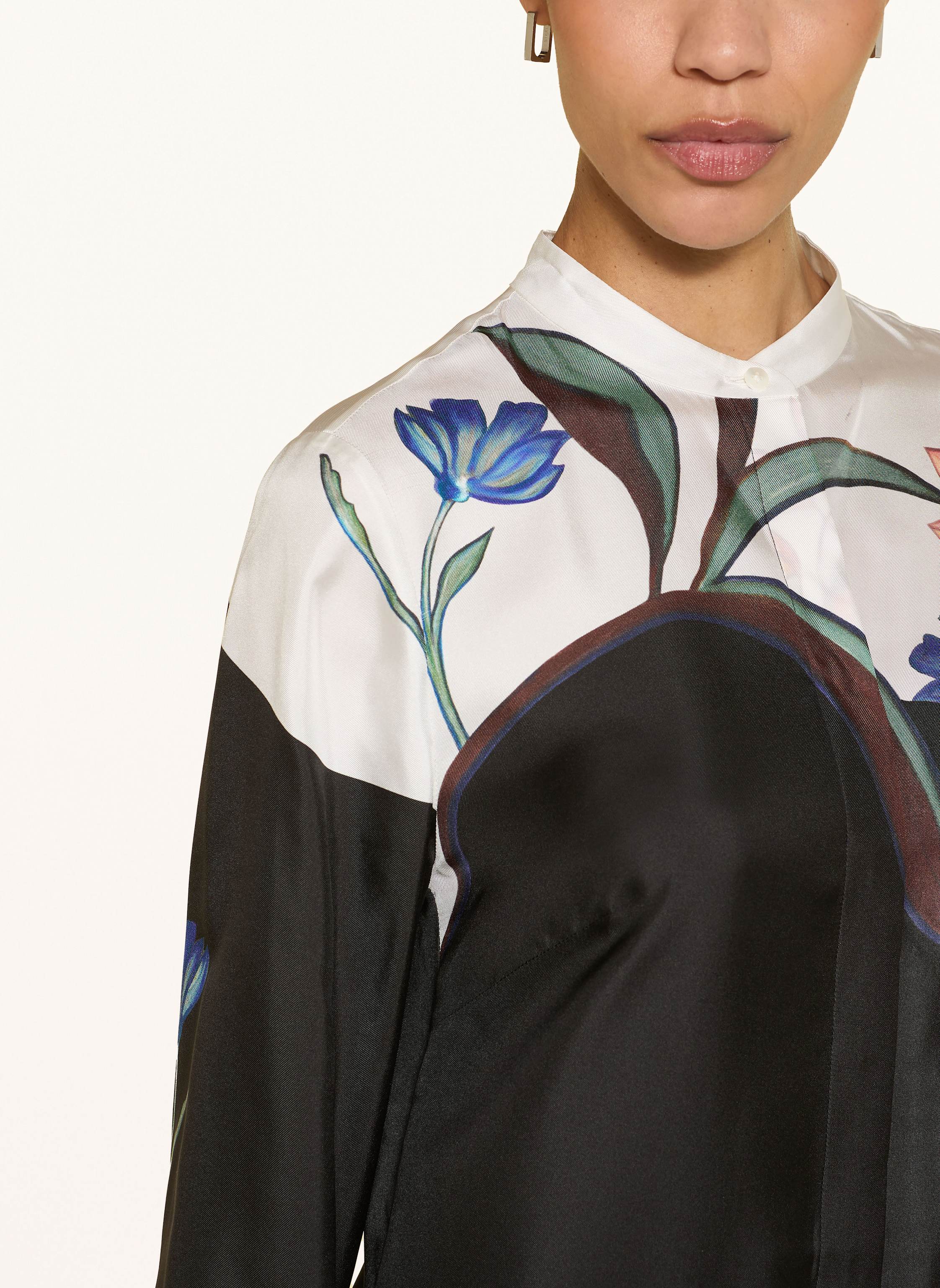 Thumbnail - Dorothee Schumacher Seidenkleid Seductive Bloom Mit Abnehmbarer Schluppe schwarz