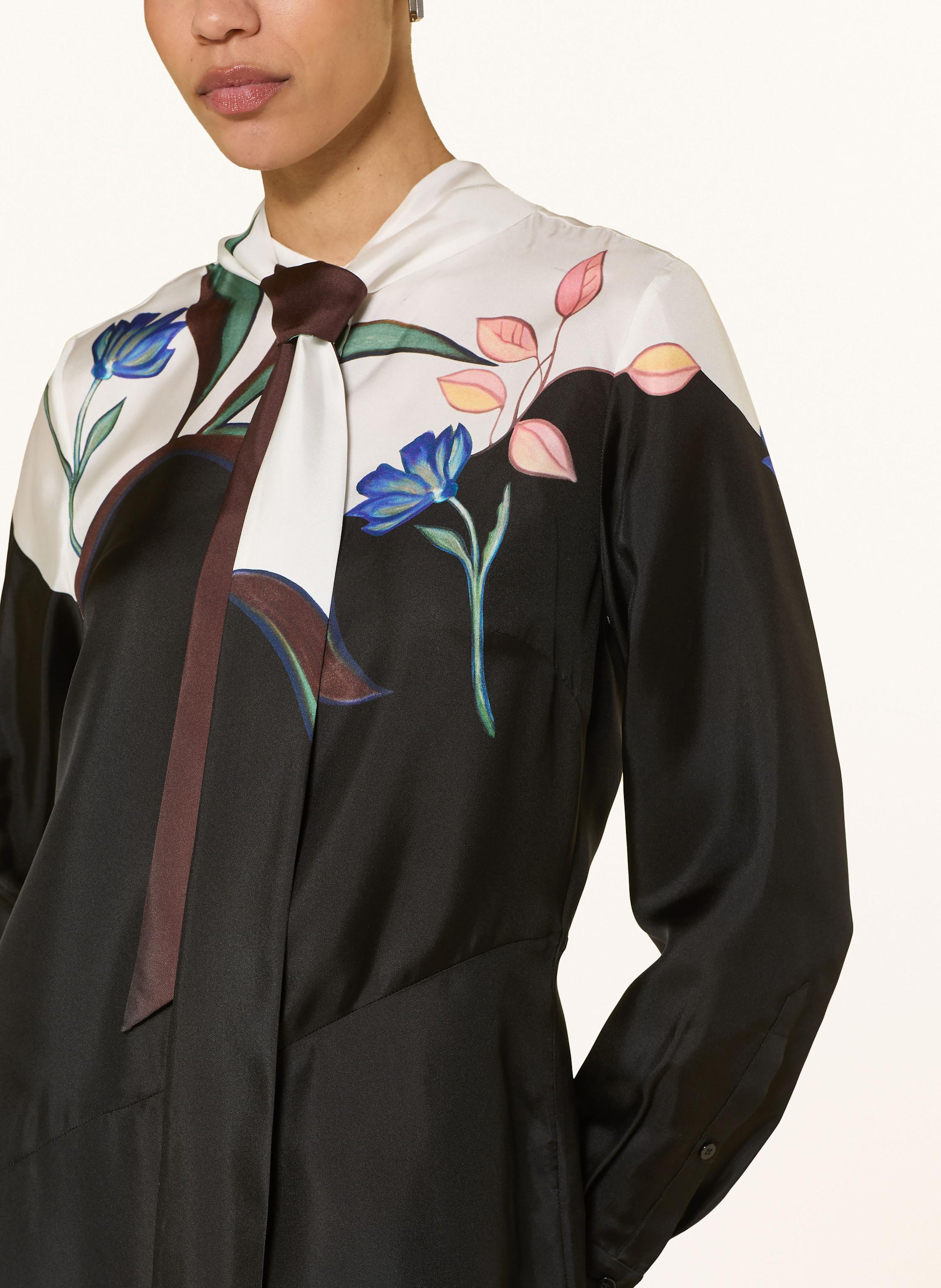 Thumbnail - Dorothee Schumacher Seidenkleid Seductive Bloom Mit Abnehmbarer Schluppe schwarz