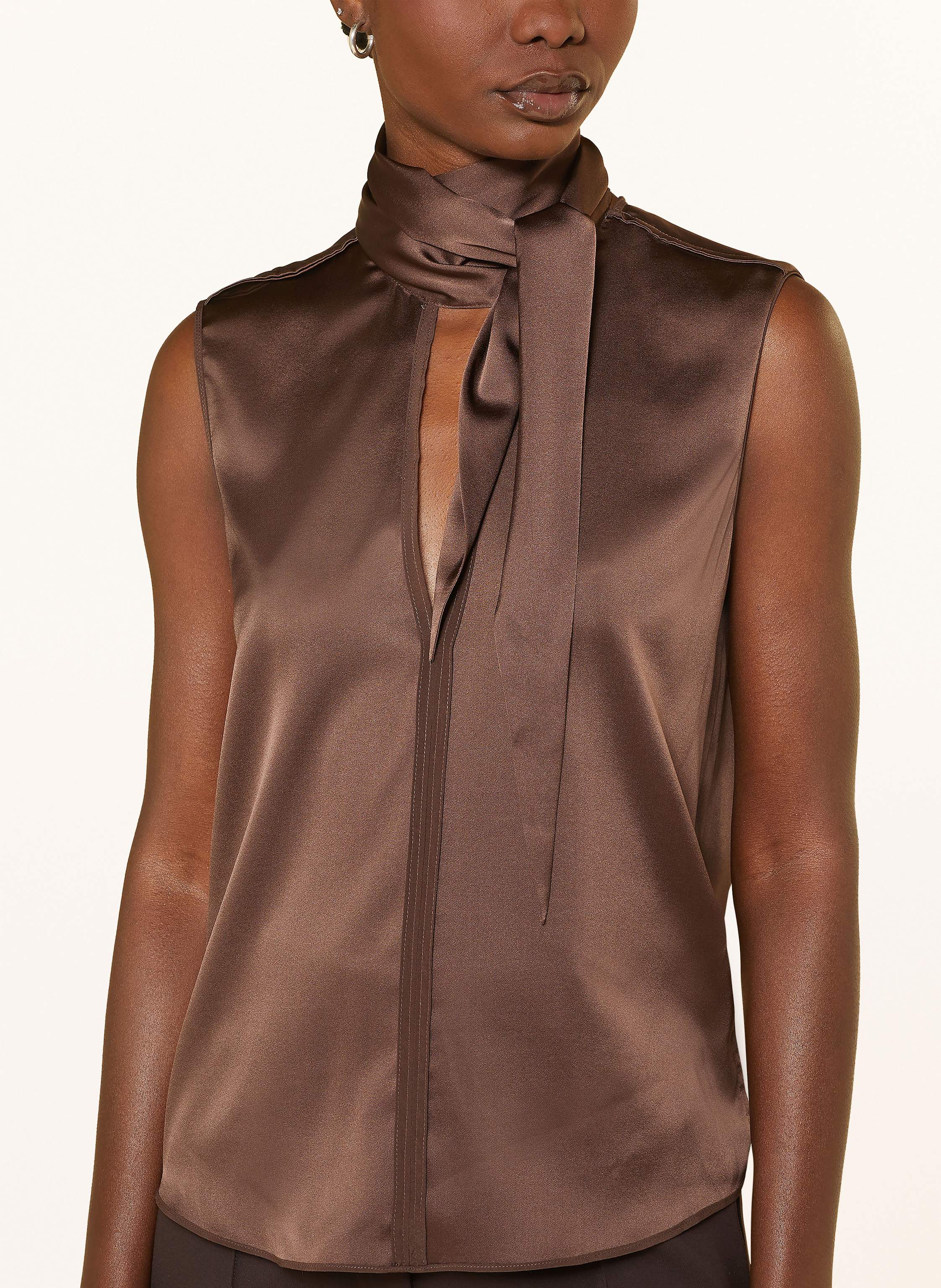 Thumbnail - Dorothee Schumacher Blusentop Sense Of Shine Aus Seide braun