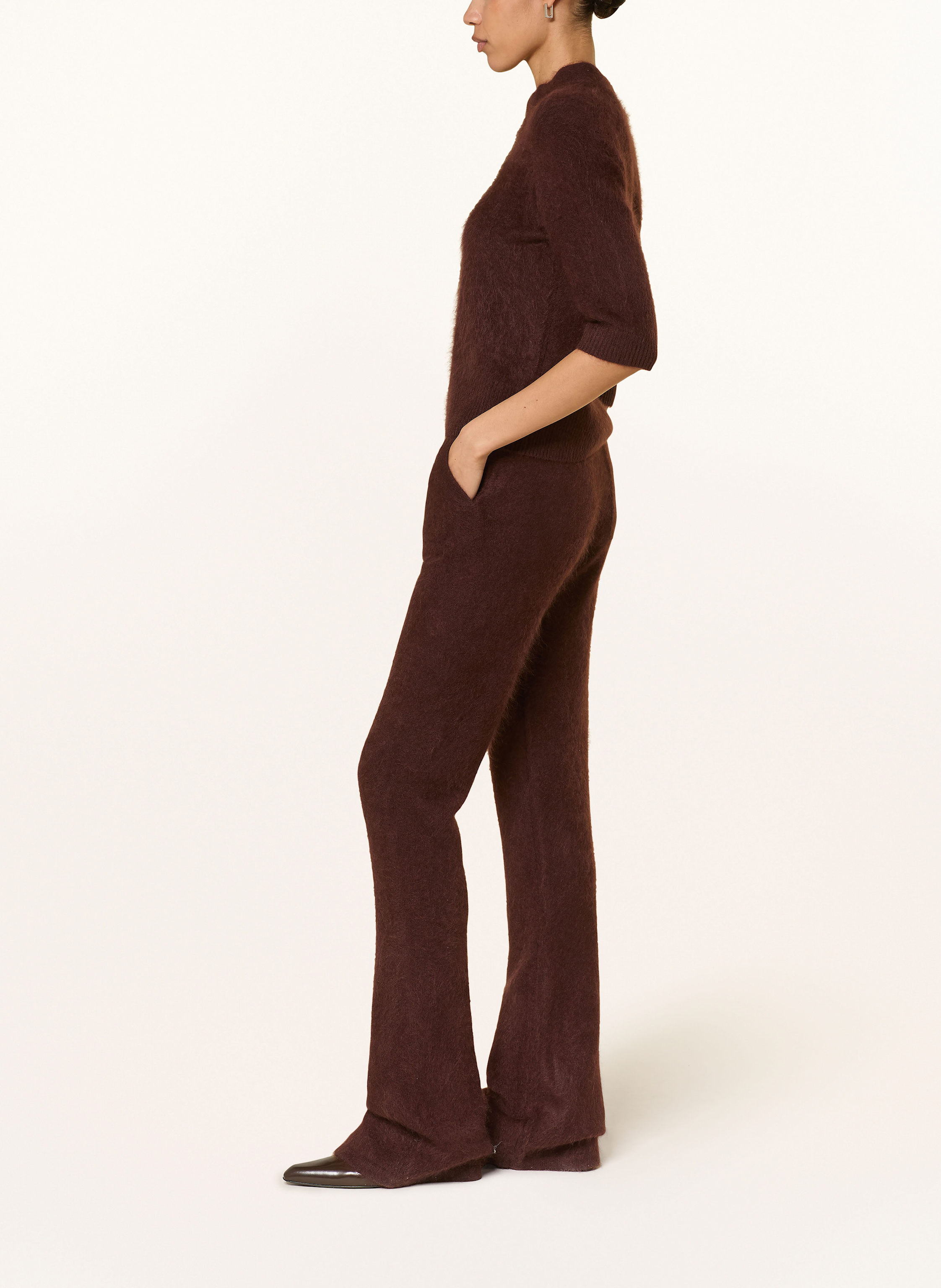 Thumbnail - Dorothee Schumacher Strickhose Fluffy Statement Mit Cashmere braun