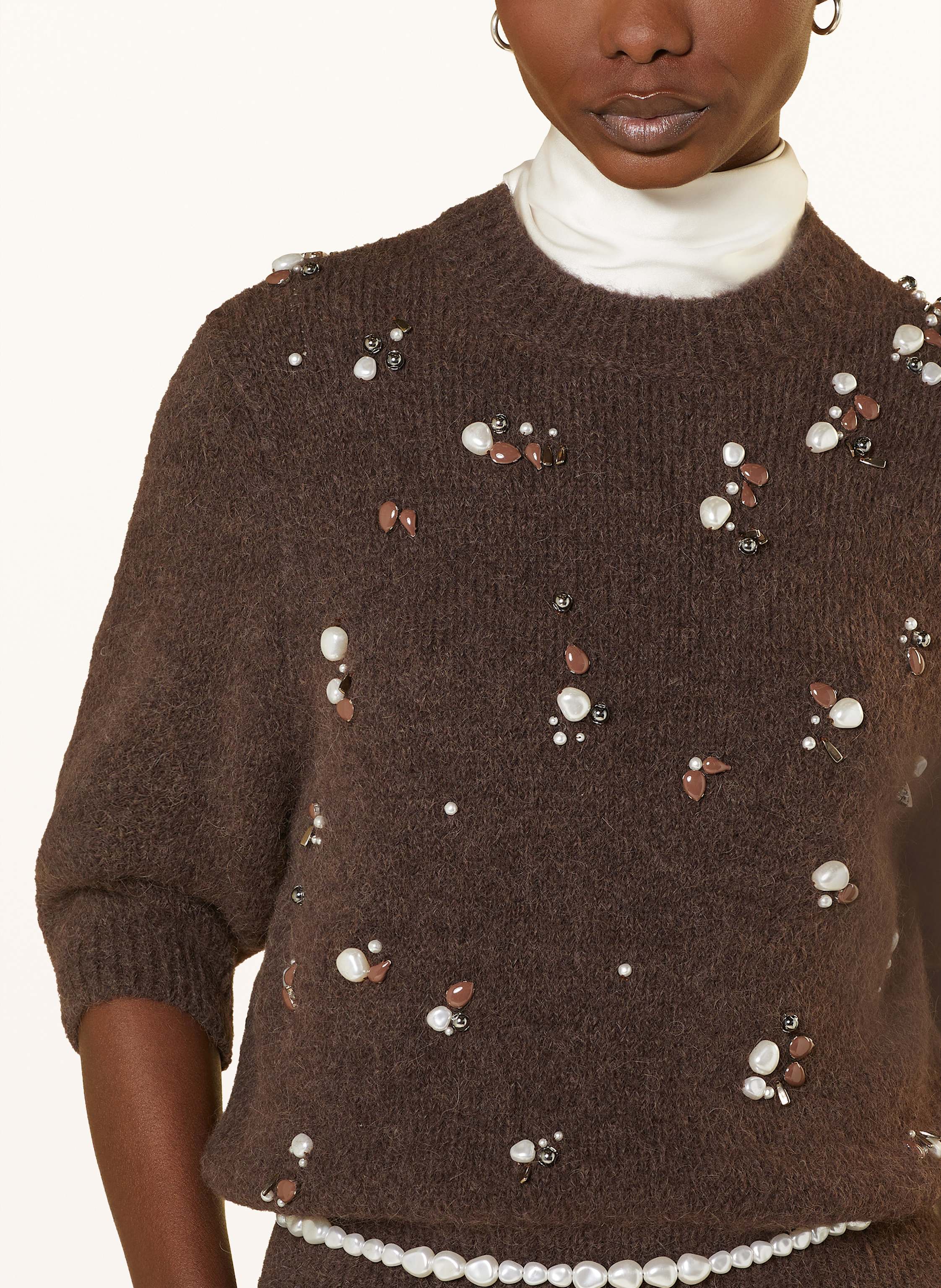 Thumbnail - Dorothee Schumacher Pullover Loving Touch Mit Schmucksteinen braun