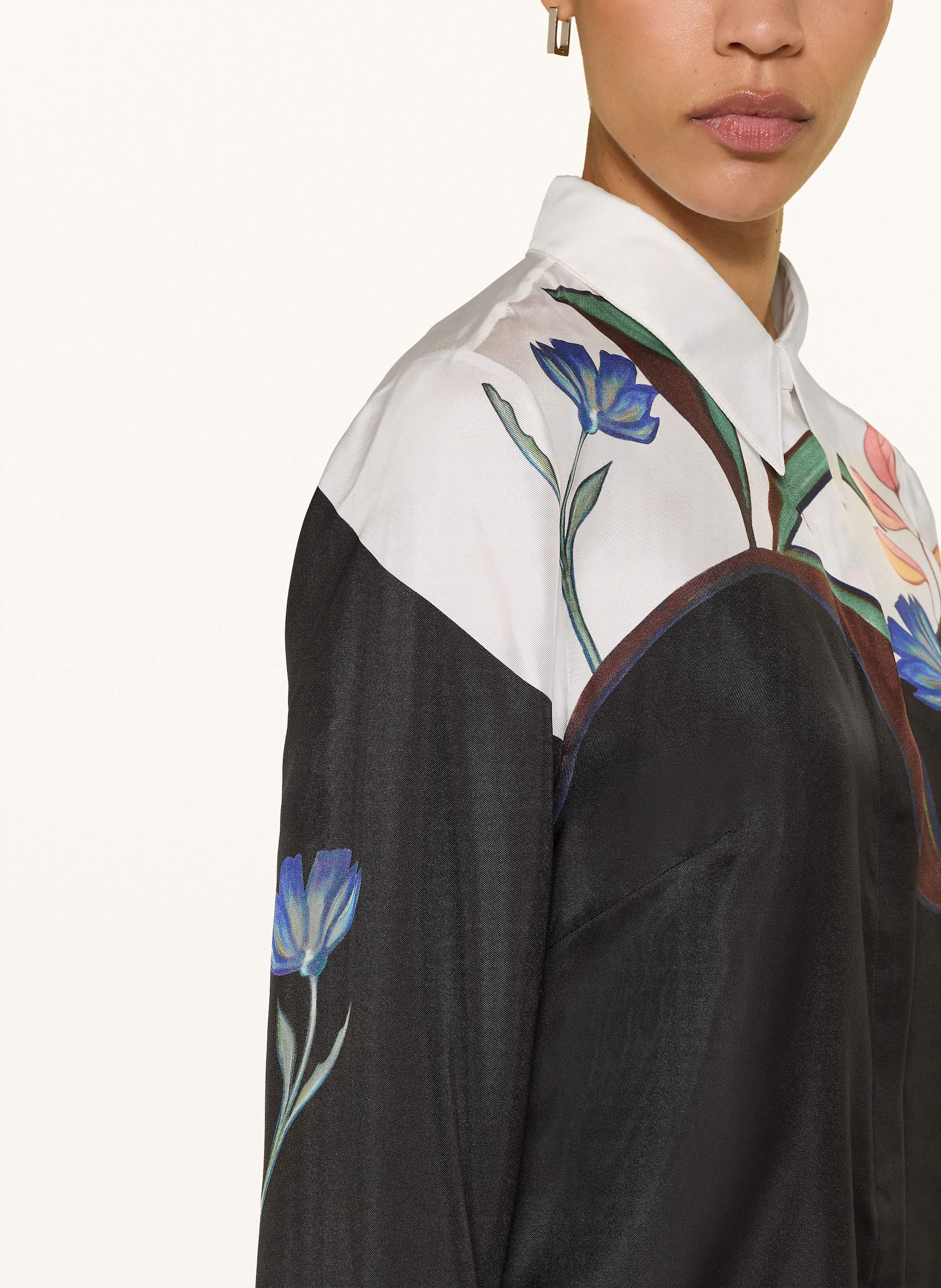 Thumbnail - Dorothee Schumacher Seidenbluse Seductive Bloom Mit Abnehmbarer Schluppe schwarz