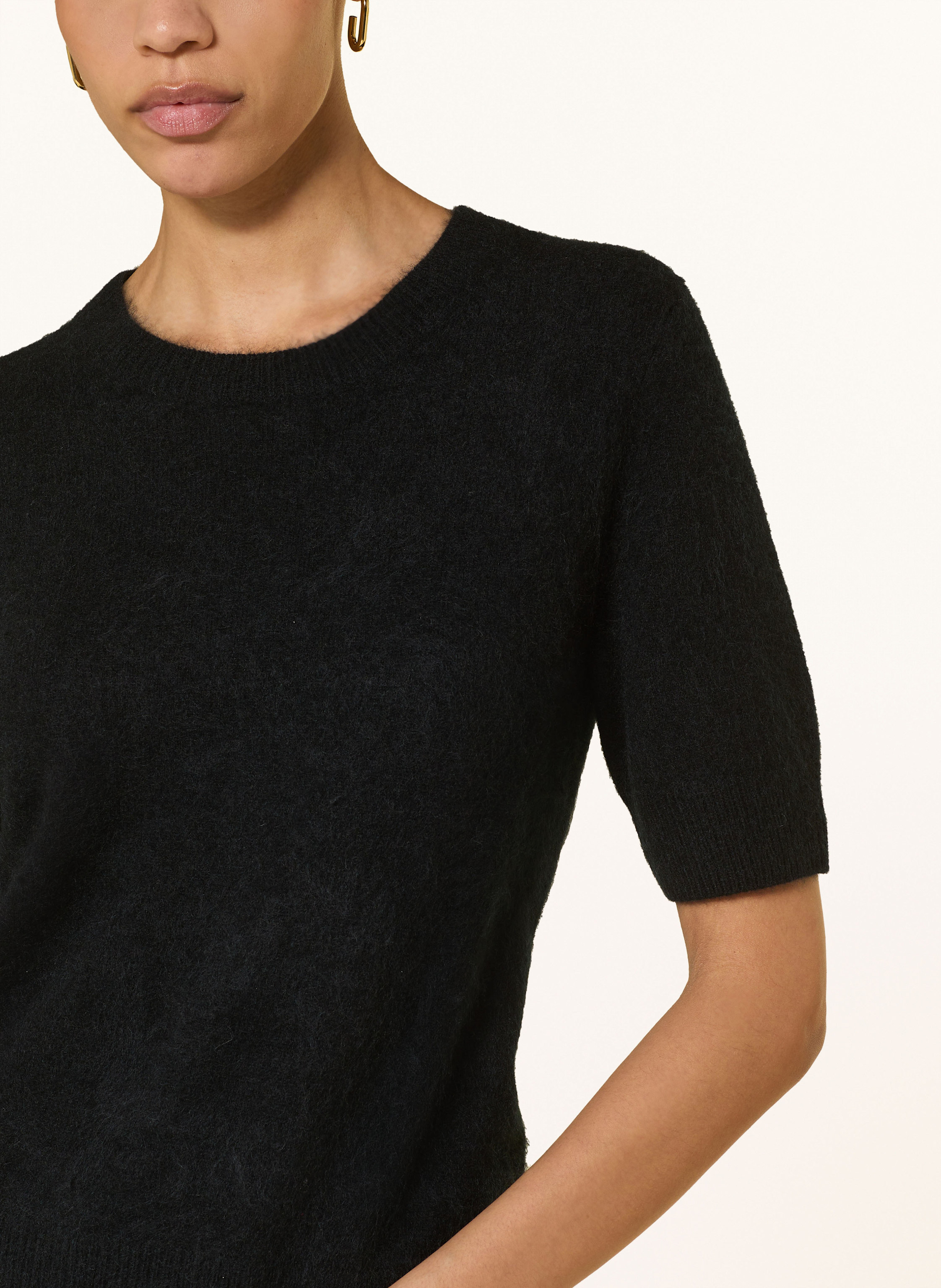 Thumbnail - Dorothee Schumacher Strickshirt Fluffy Statements Mit Seide schwarz