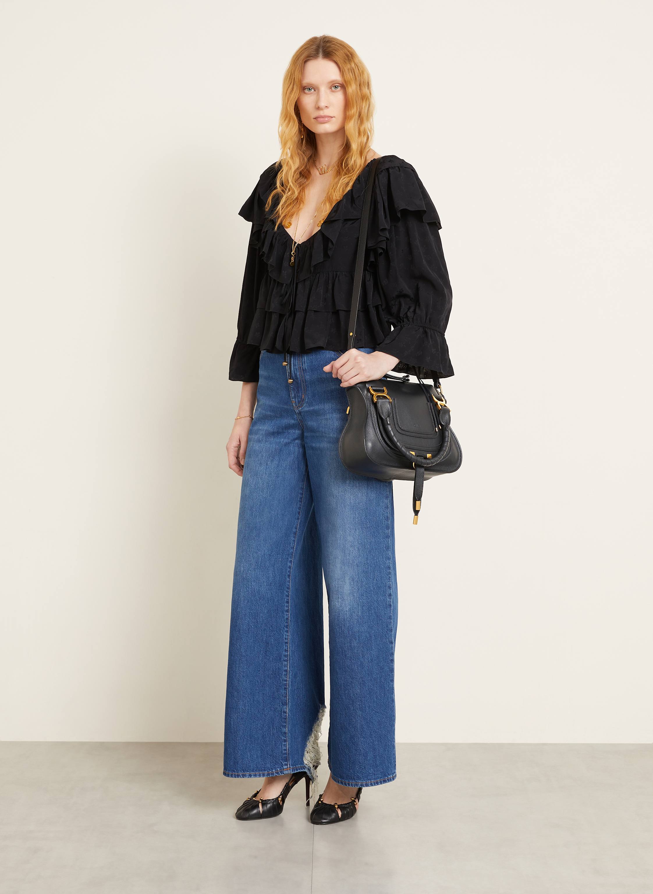 Thumbnail - Chloé Handtasche Marcie schwarz