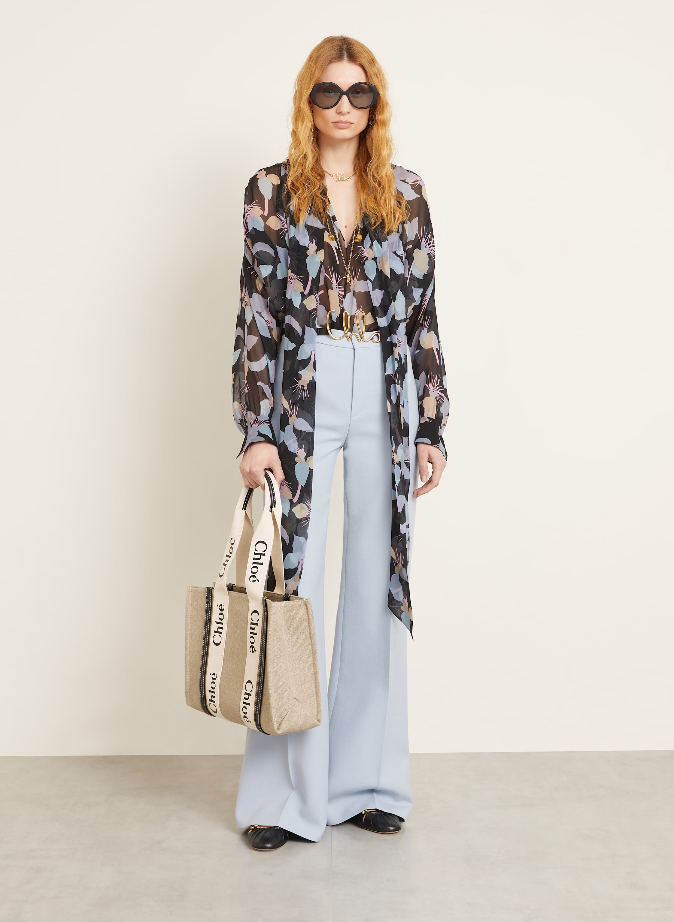 Thumbnail - Chloé Shopper Woody Medium beige
