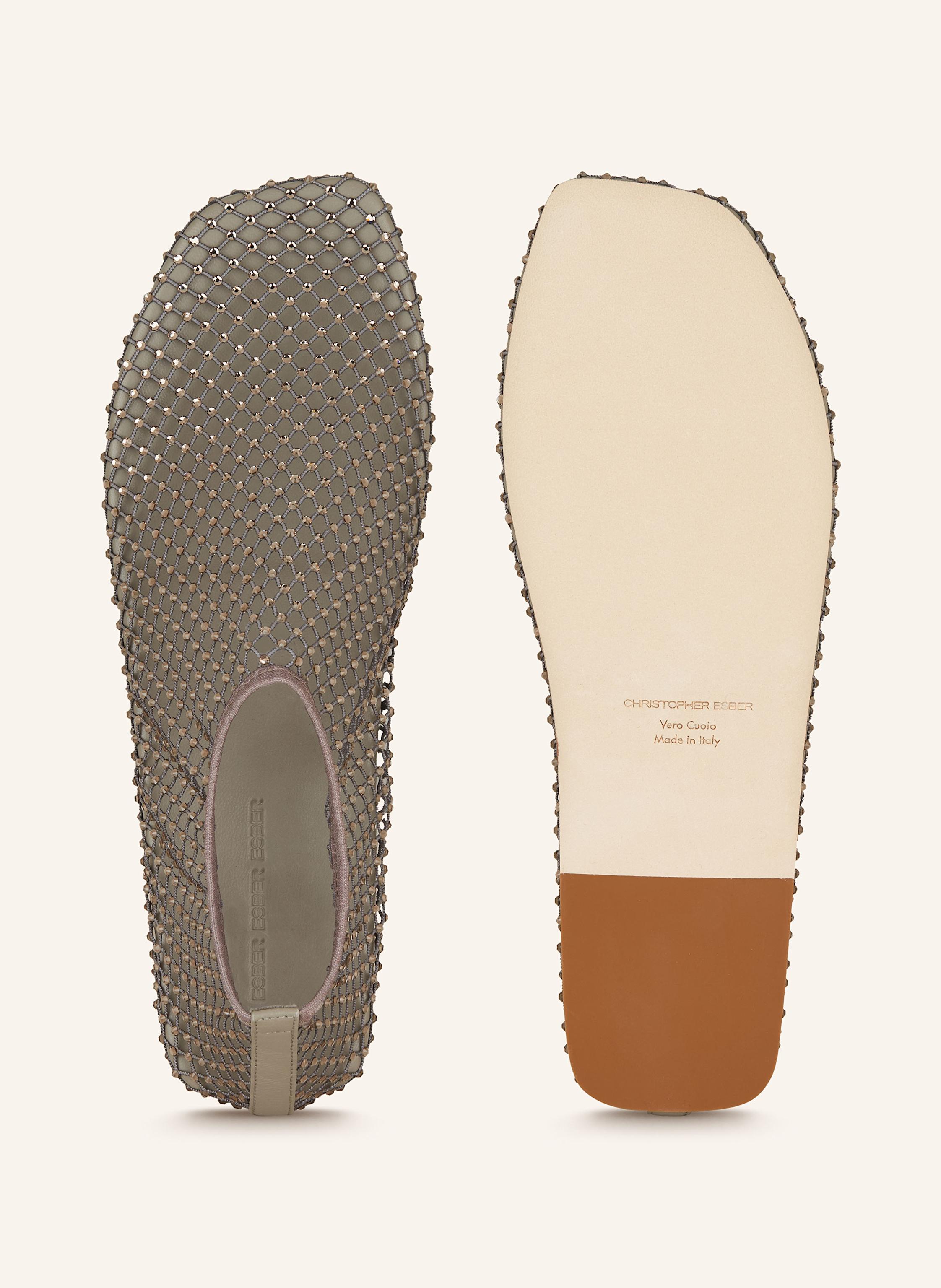 Thumbnail - Christopher Esber Ballerinas Minette Mit Schmucksteinen gruen