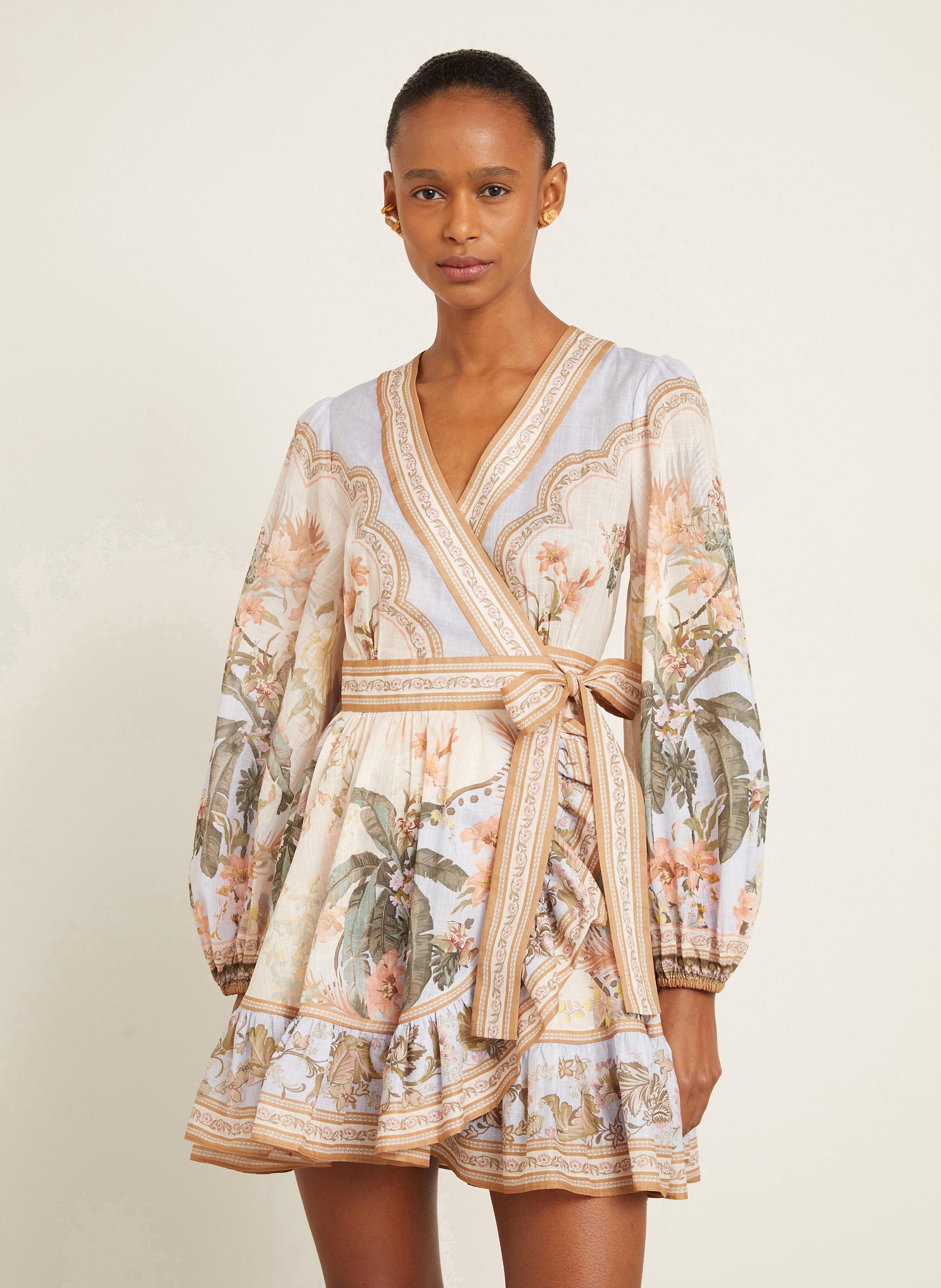 Thumbnail - Zimmermann Wickelkleid Wylie Mit Volants blau