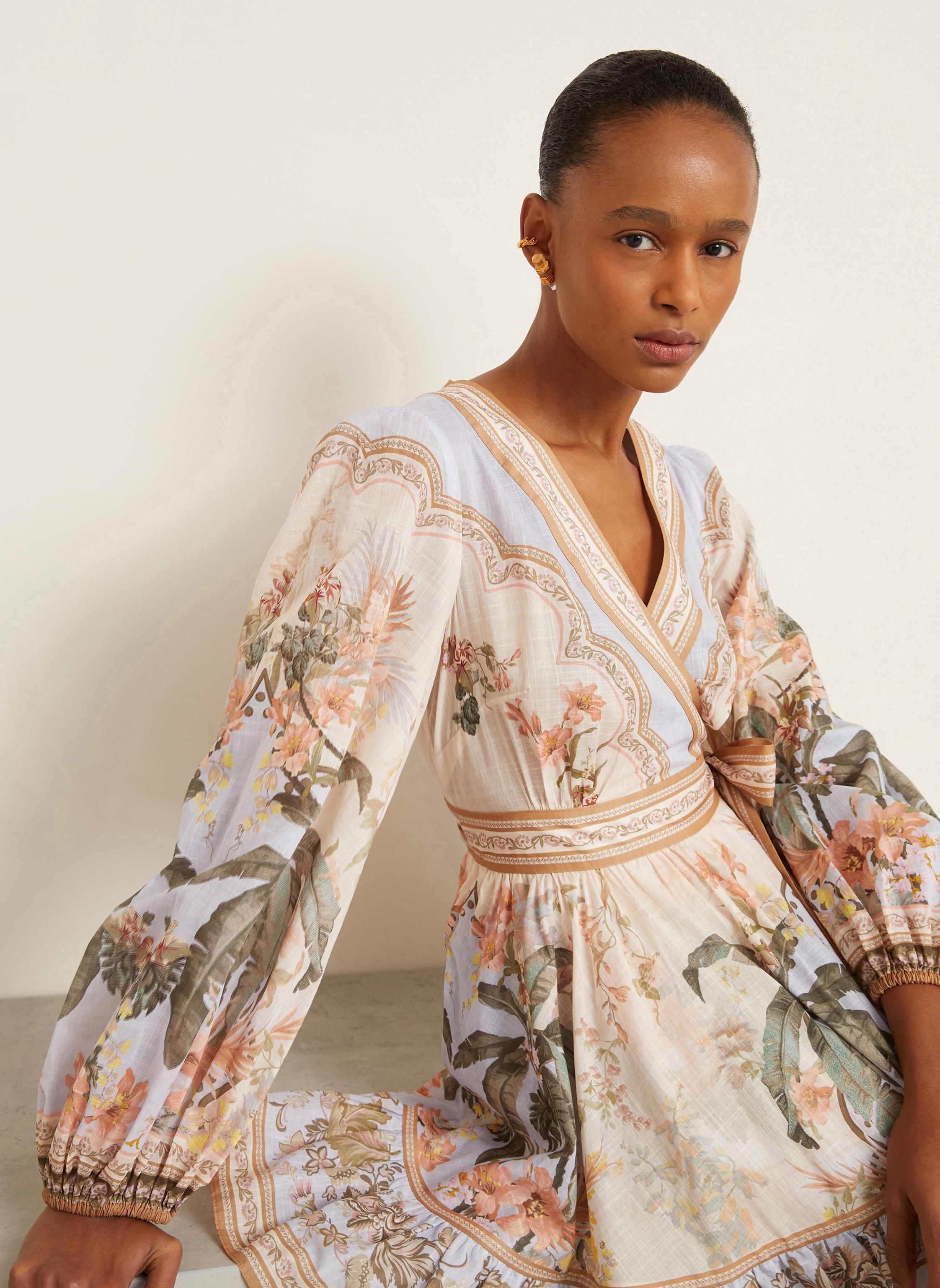 Thumbnail - Zimmermann Wickelkleid Wylie Mit Volants blau