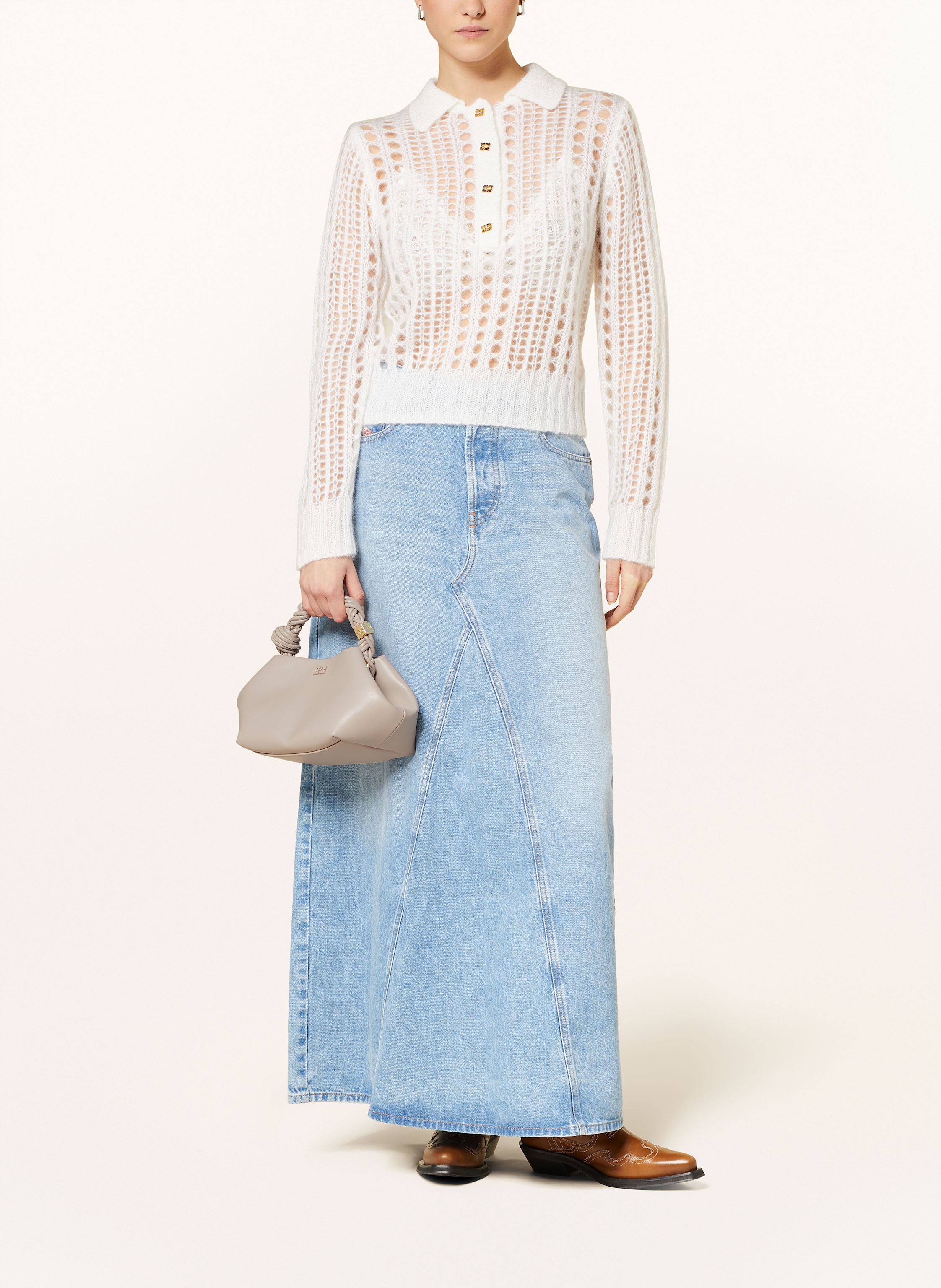 Thumbnail - Ganni Handtasche Bou Small beige