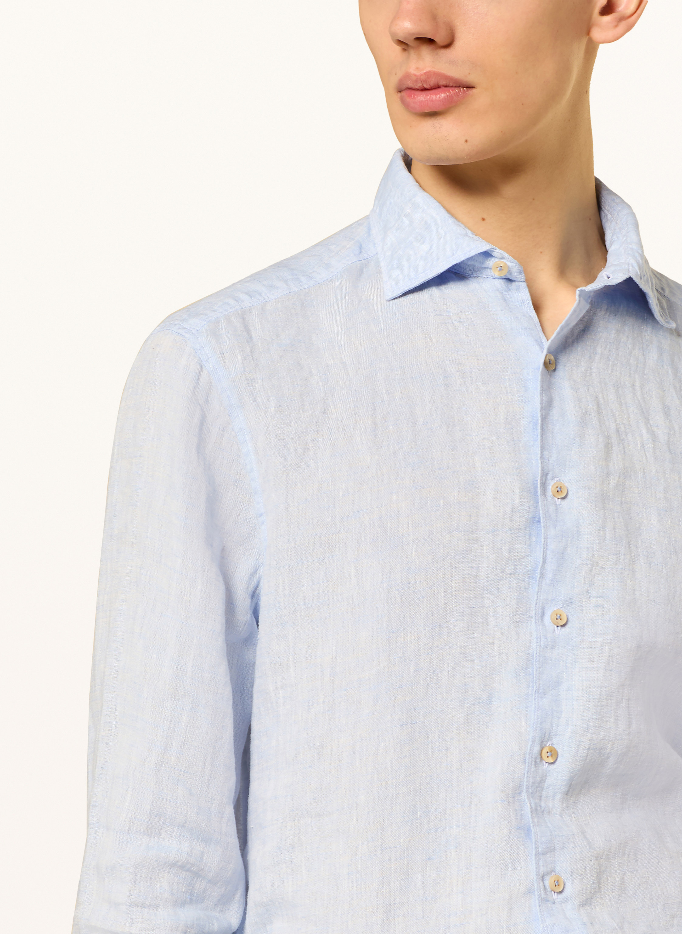 Thumbnail - Stenströms Leinenhemd Slim Fit blau