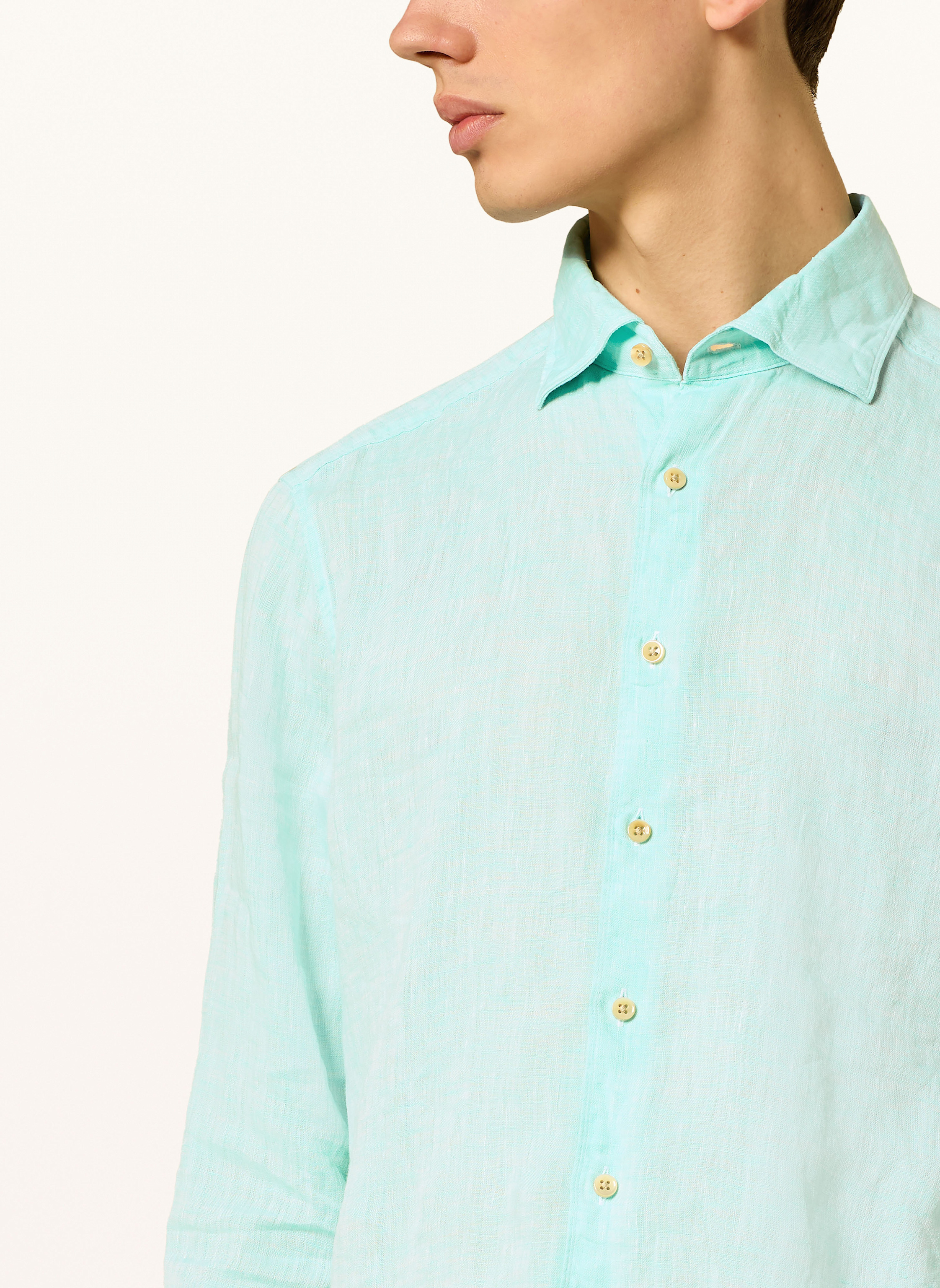 Thumbnail - Stenströms Leinenhemd Slim Fit blau