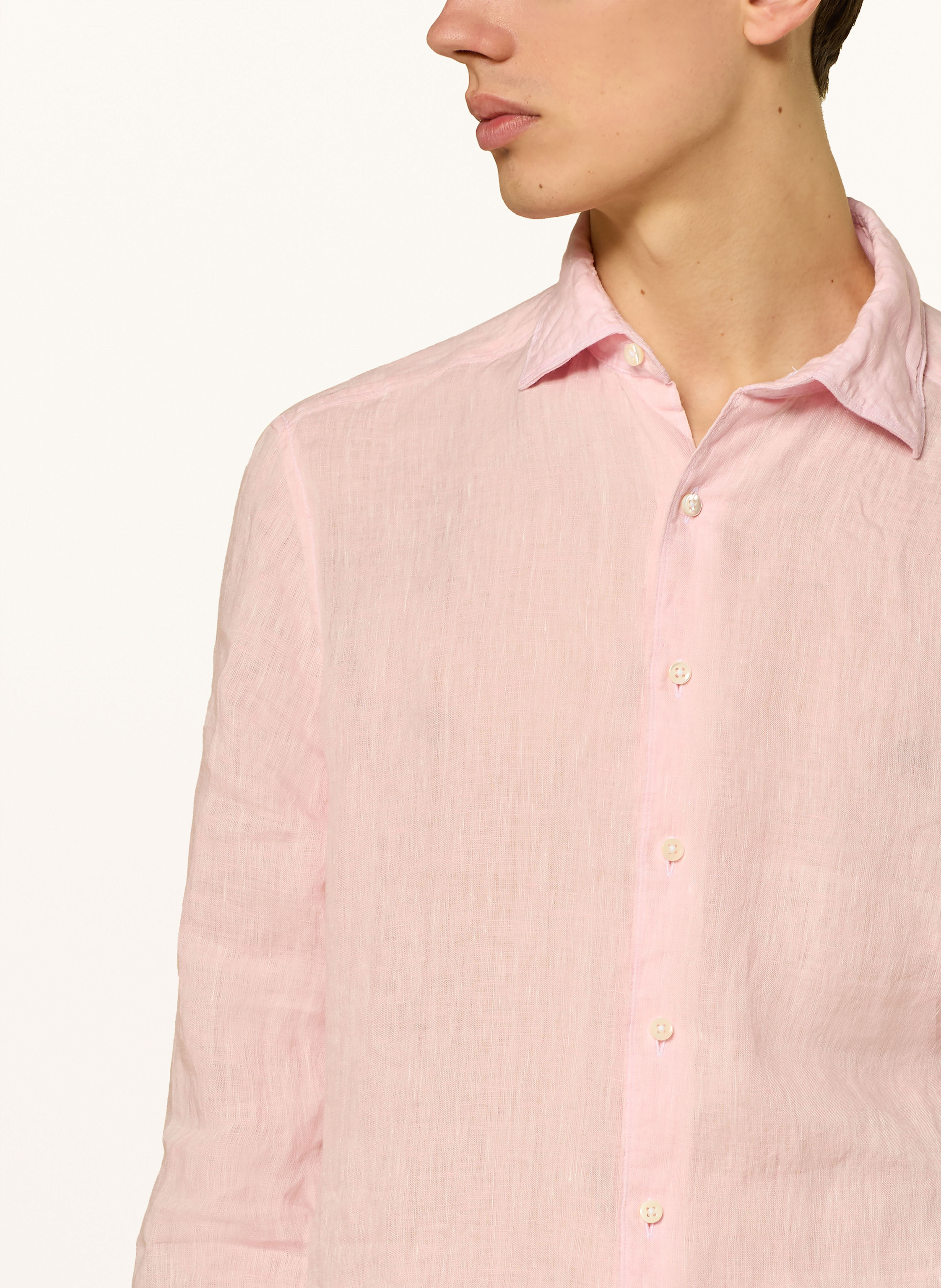 Thumbnail - Stenströms Leinenhemd Slim Fit rosa