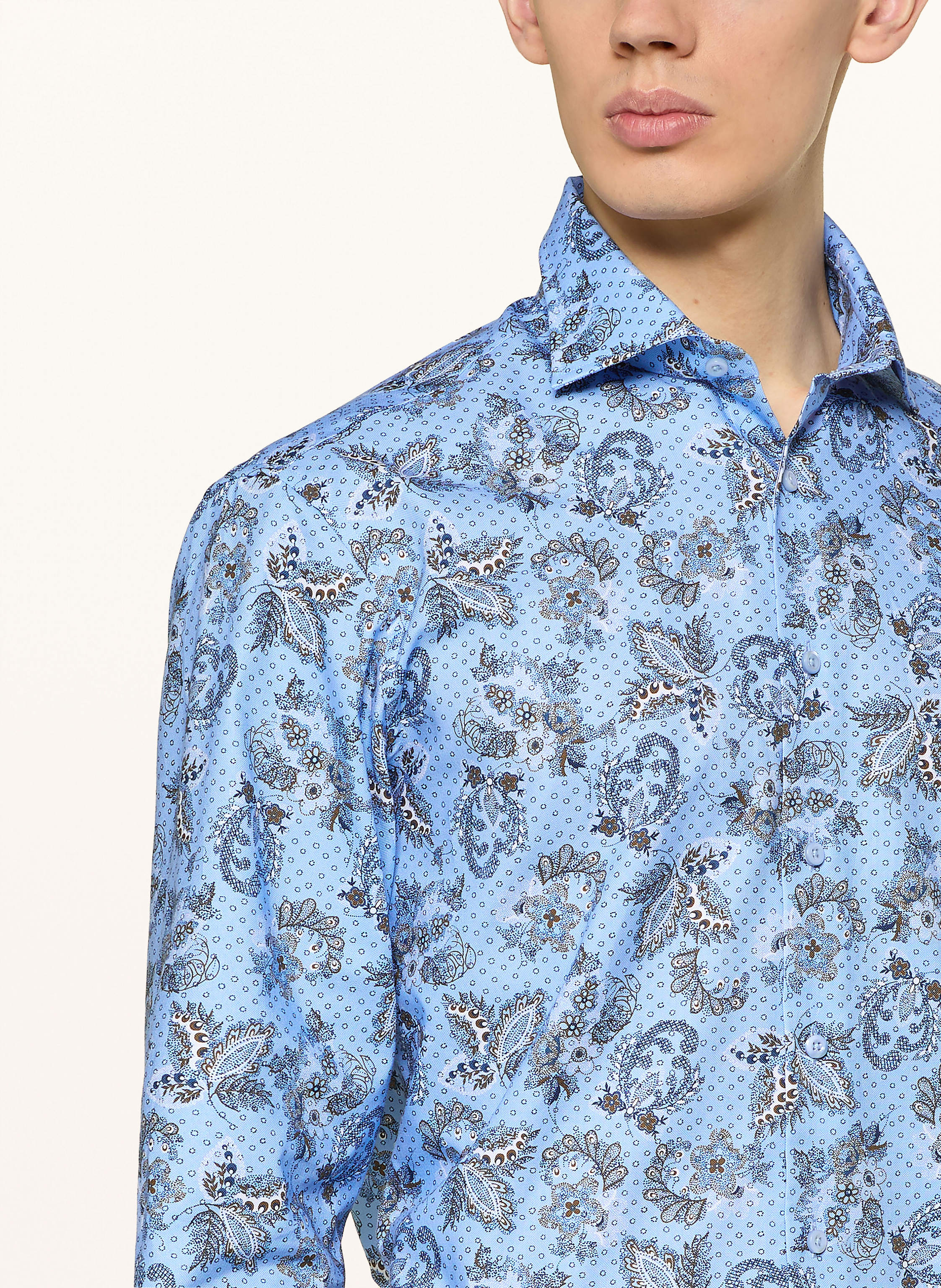 Thumbnail - Stenströms Hemd Fitted Body Fit blau