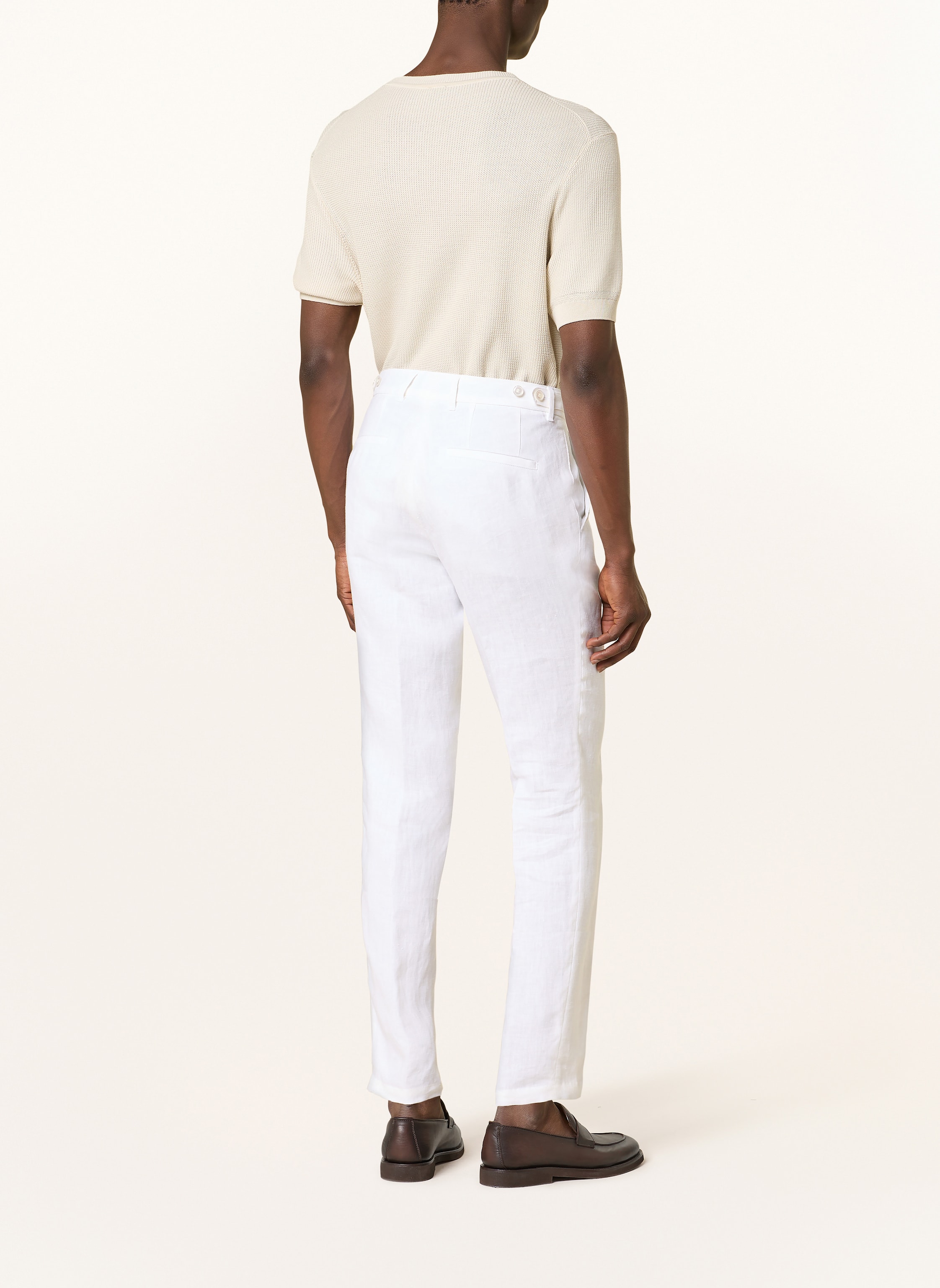 Thumbnail - Boss Anzughose Genius Slim Fit Aus Leinen weiss