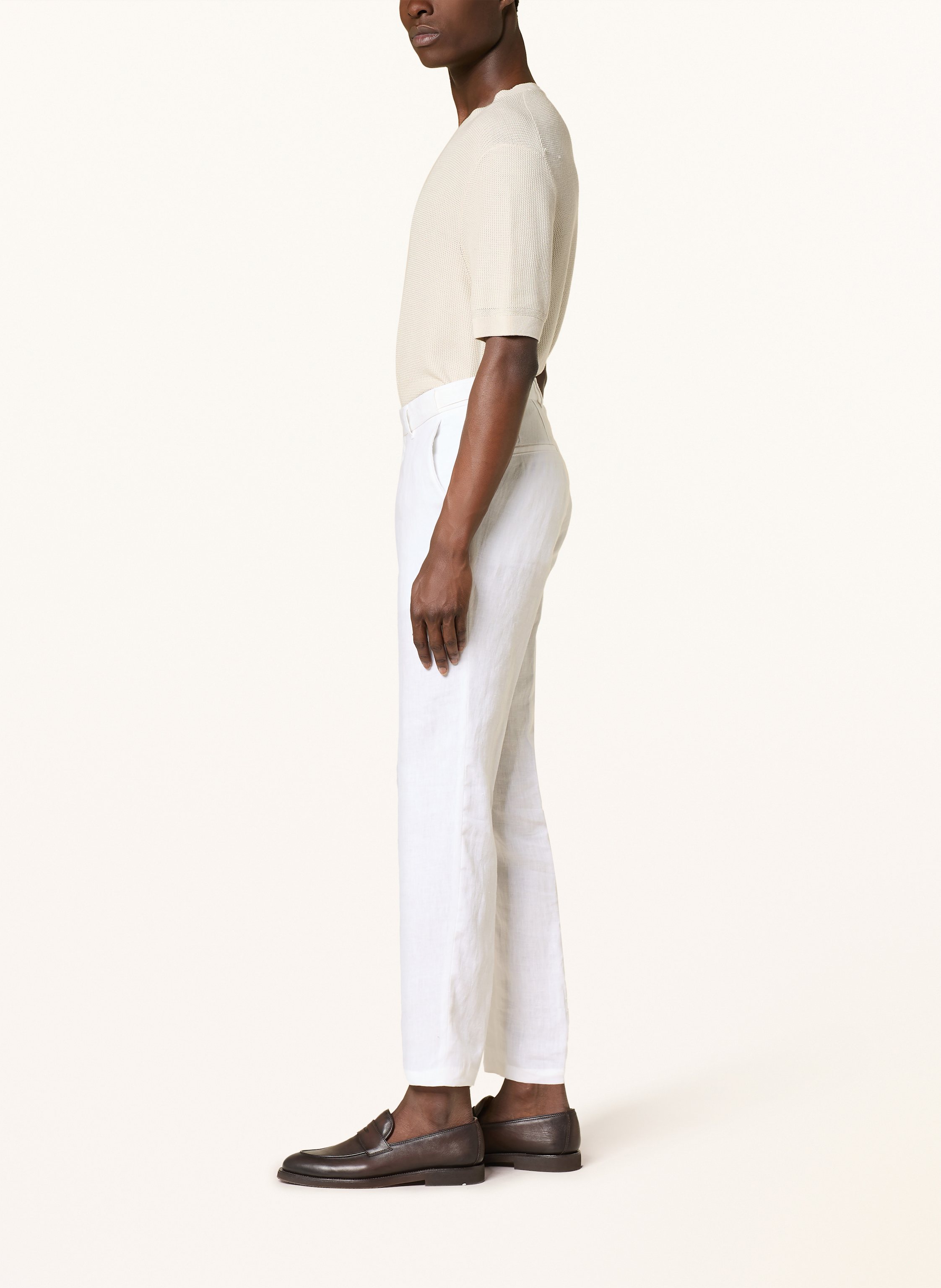 Thumbnail - Boss Anzughose Genius Slim Fit Aus Leinen weiss