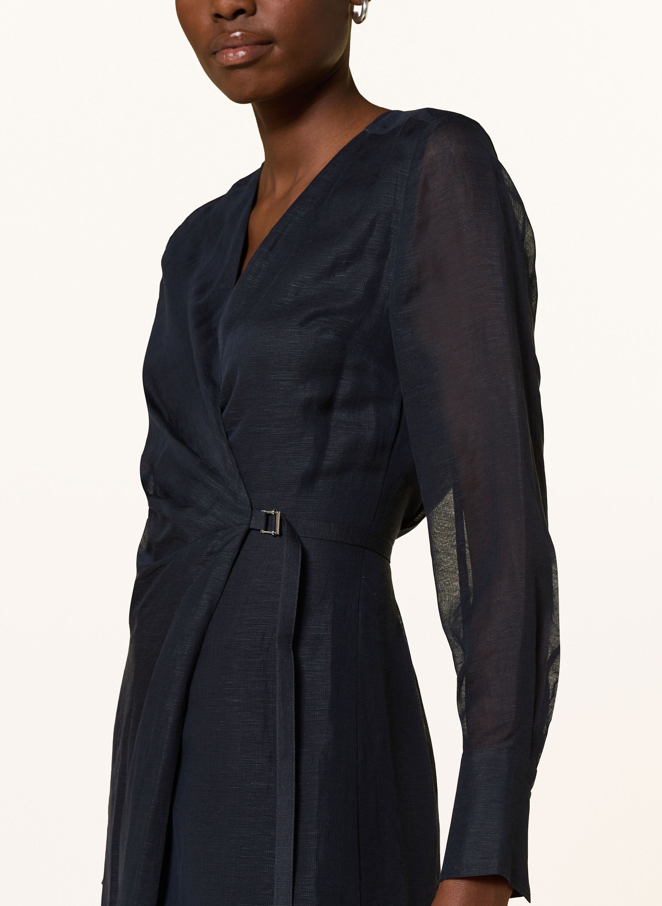 Thumbnail - Boss Wickelkleid Dosala Mit Leinen blau