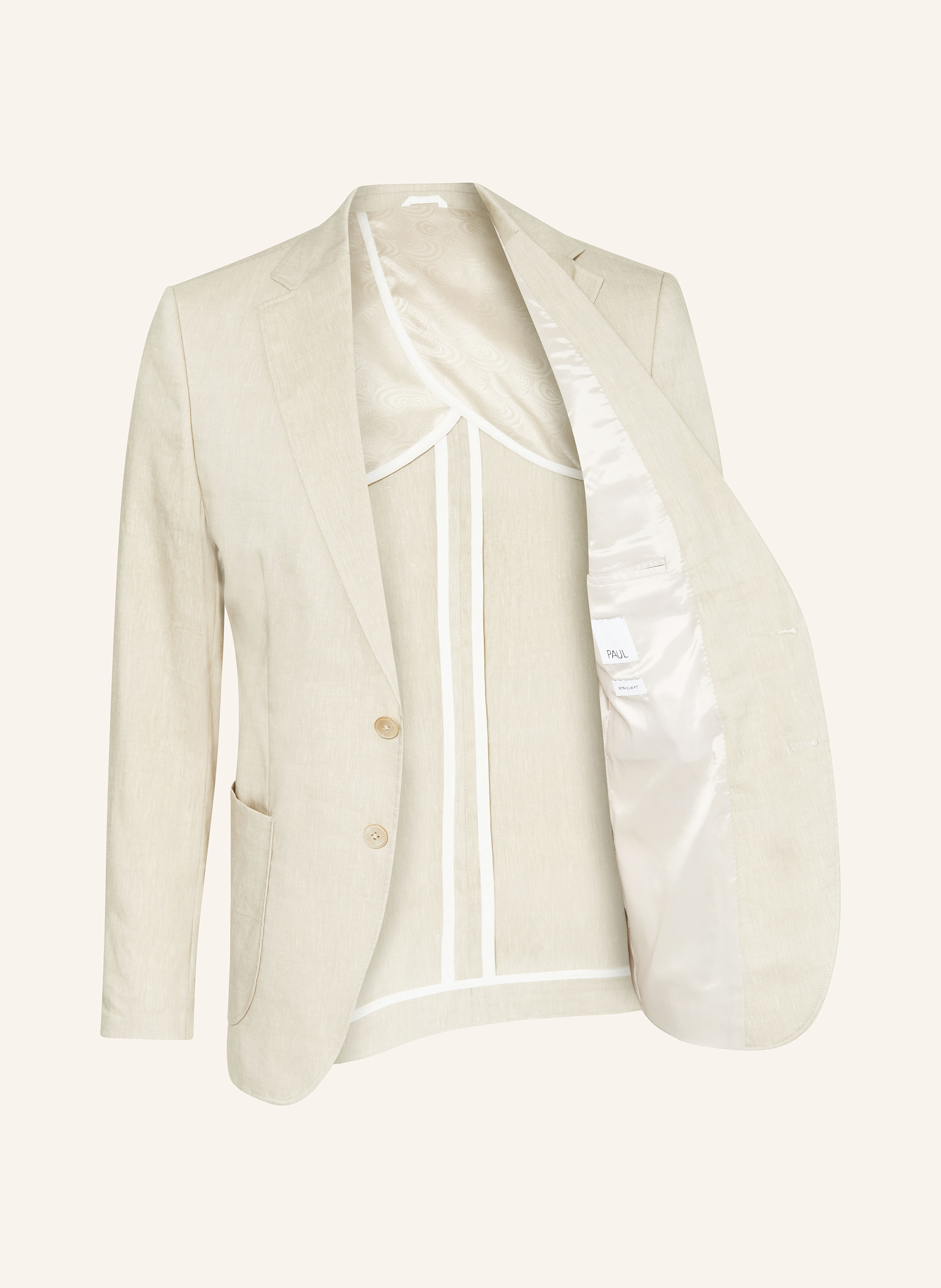 Thumbnail - Paul Anzugsakko Extra Slim Fit Mit Leinen beige