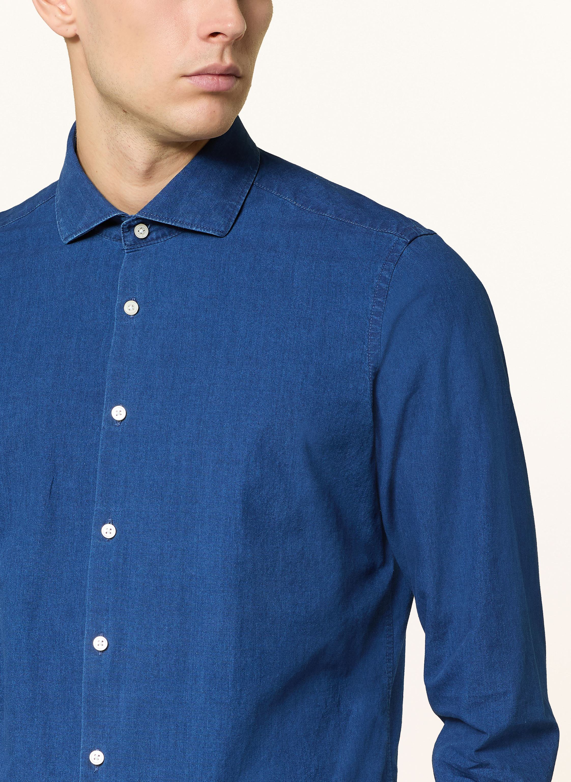 Thumbnail - Paul Hemd Slim Fit In Jeansoptik blau
