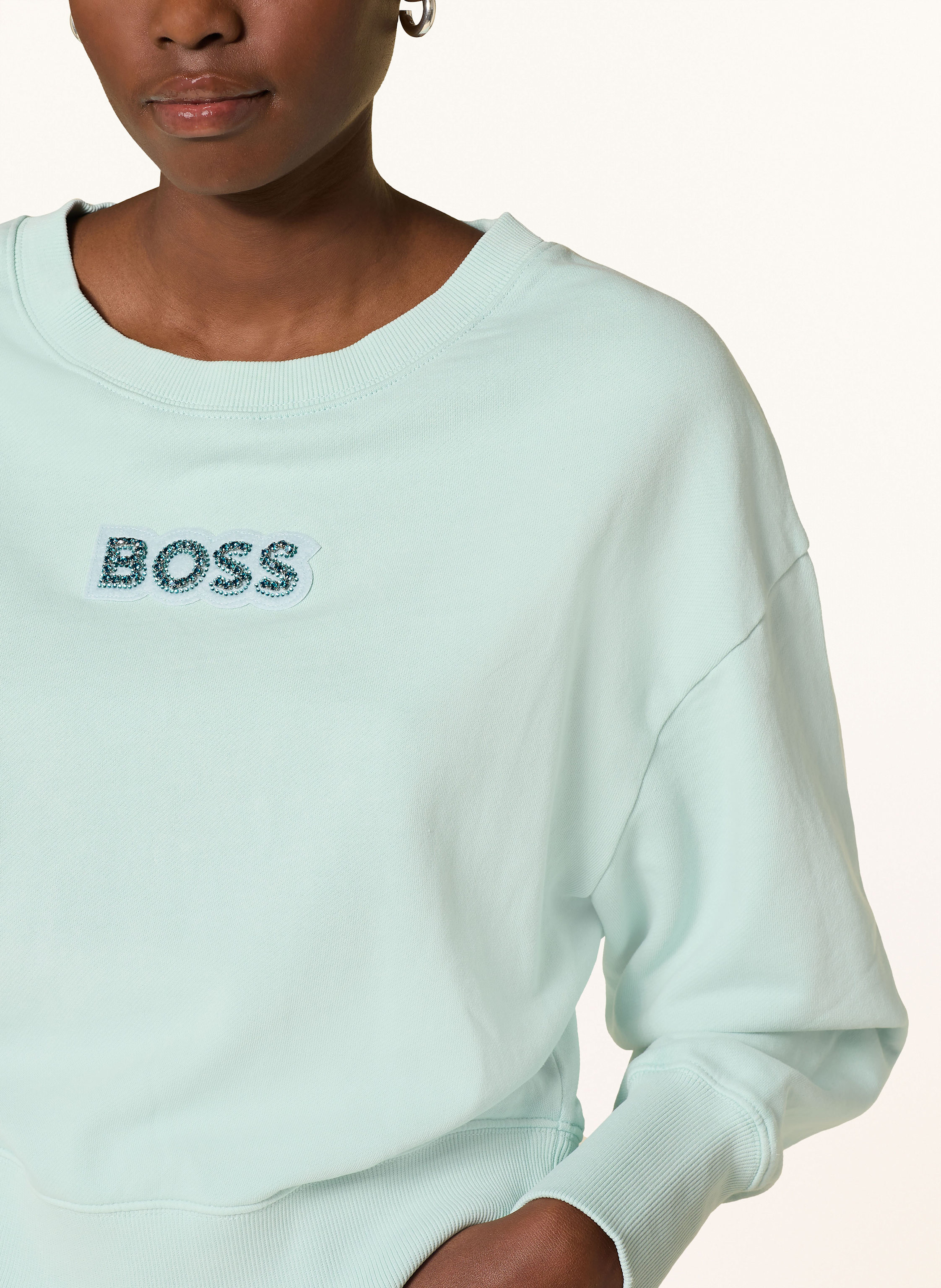 Thumbnail - Boss Sweatshirt Elay Mit Schmucksteinen blau