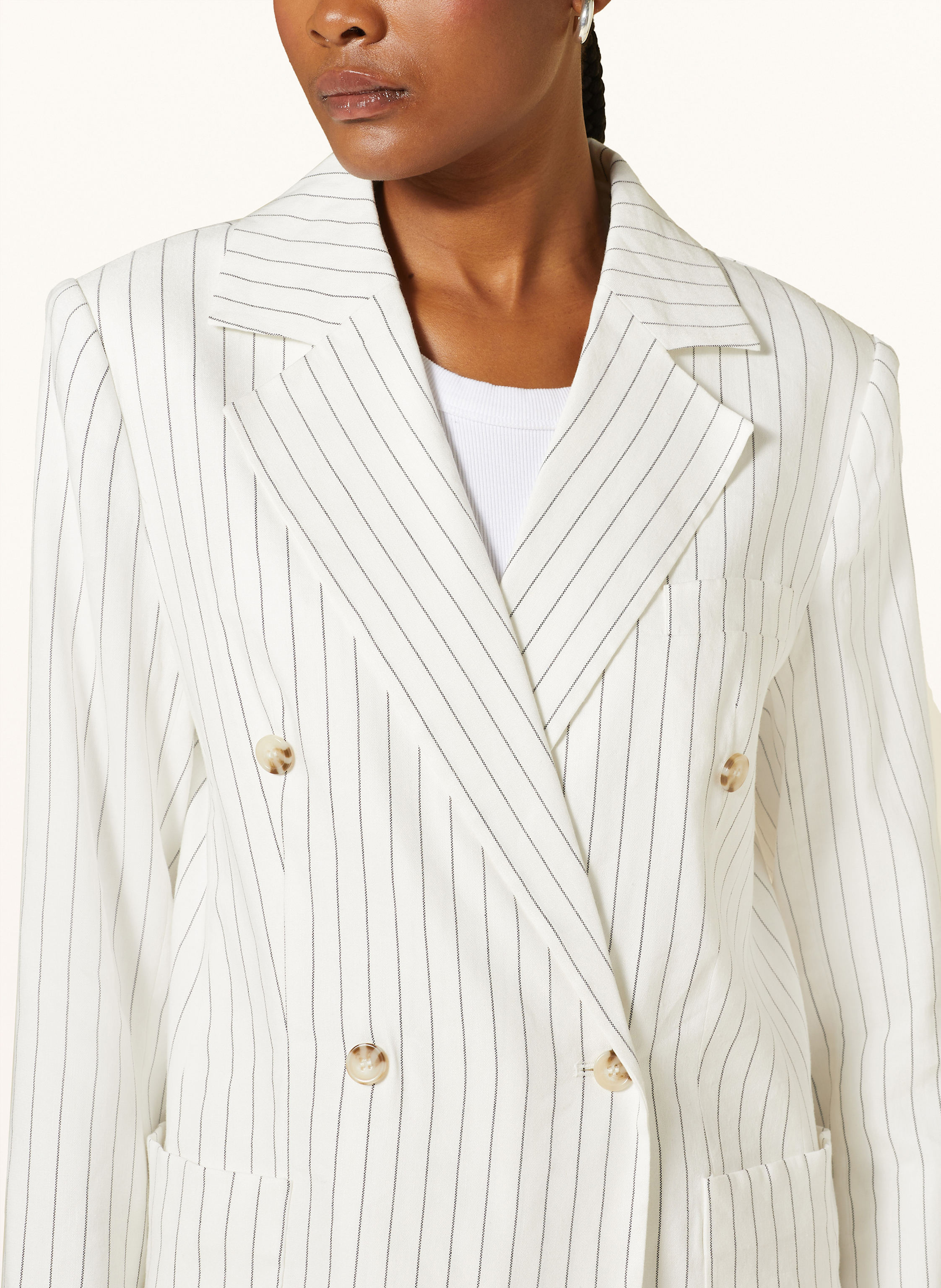 Thumbnail - Mrs & Hugs Blazer Mit Leinen weiss