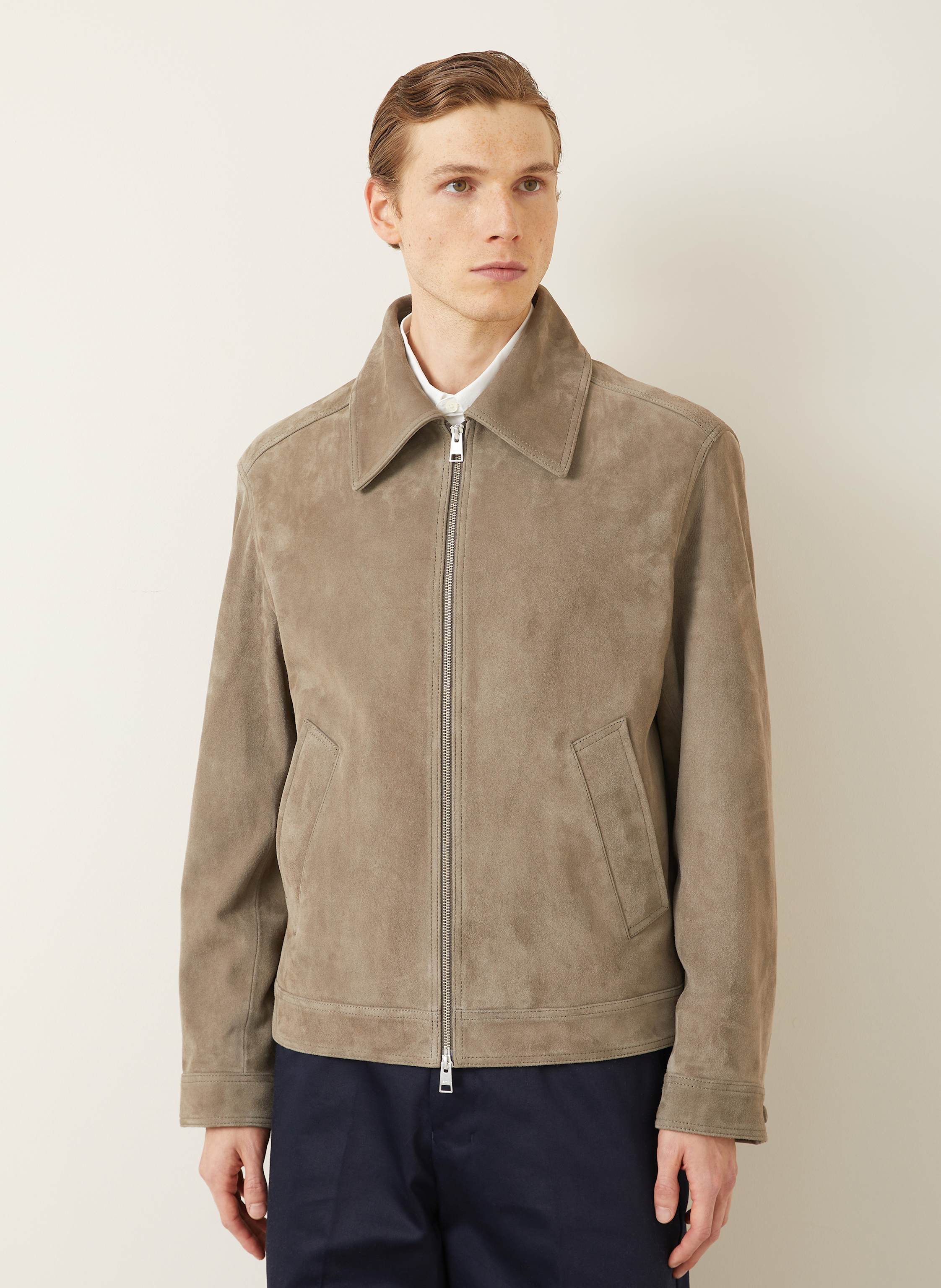 Thumbnail - Ami Paris Lederjacke beige