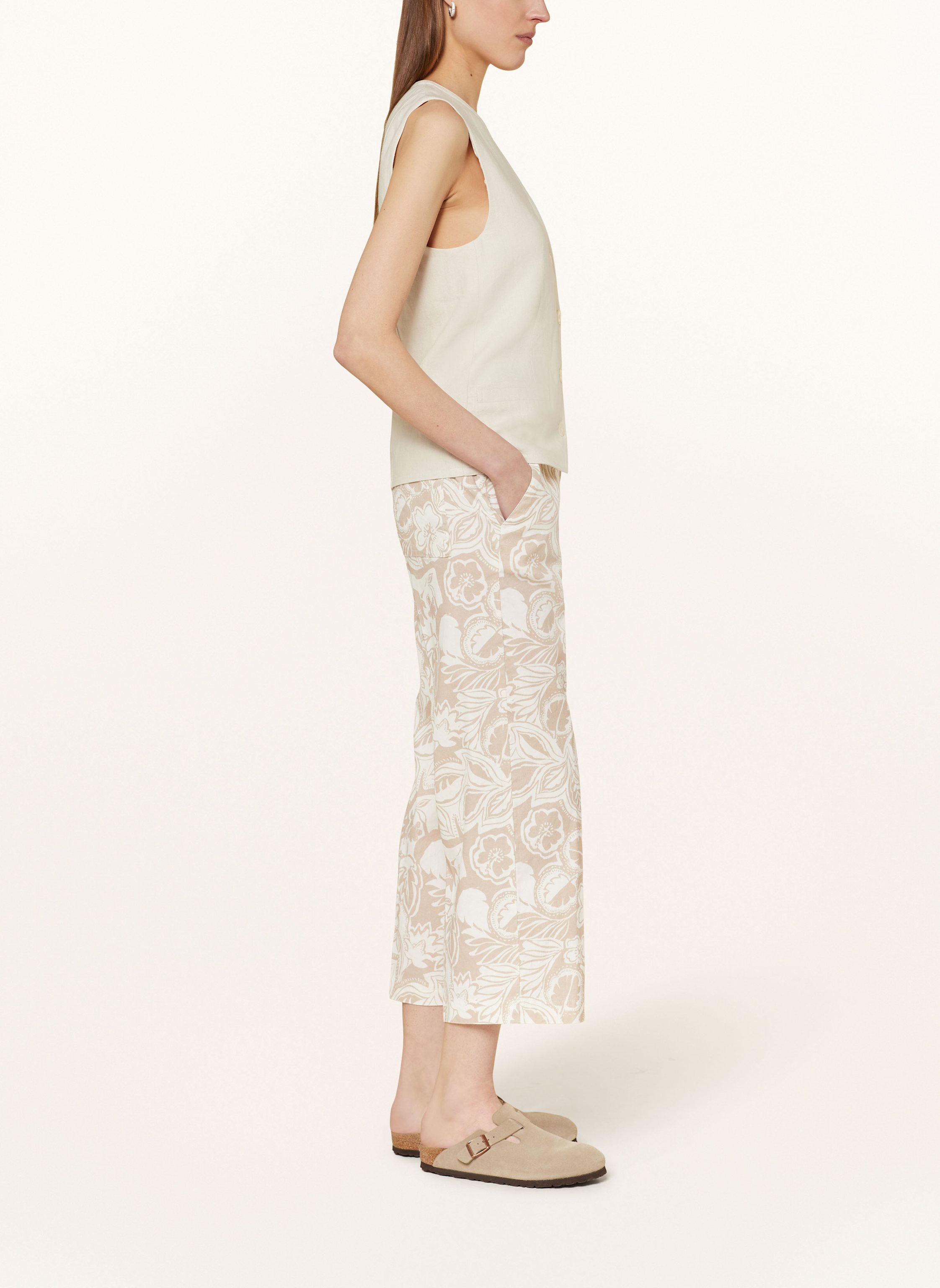 Thumbnail - Brax Culotte Maine S Mit Leinen beige