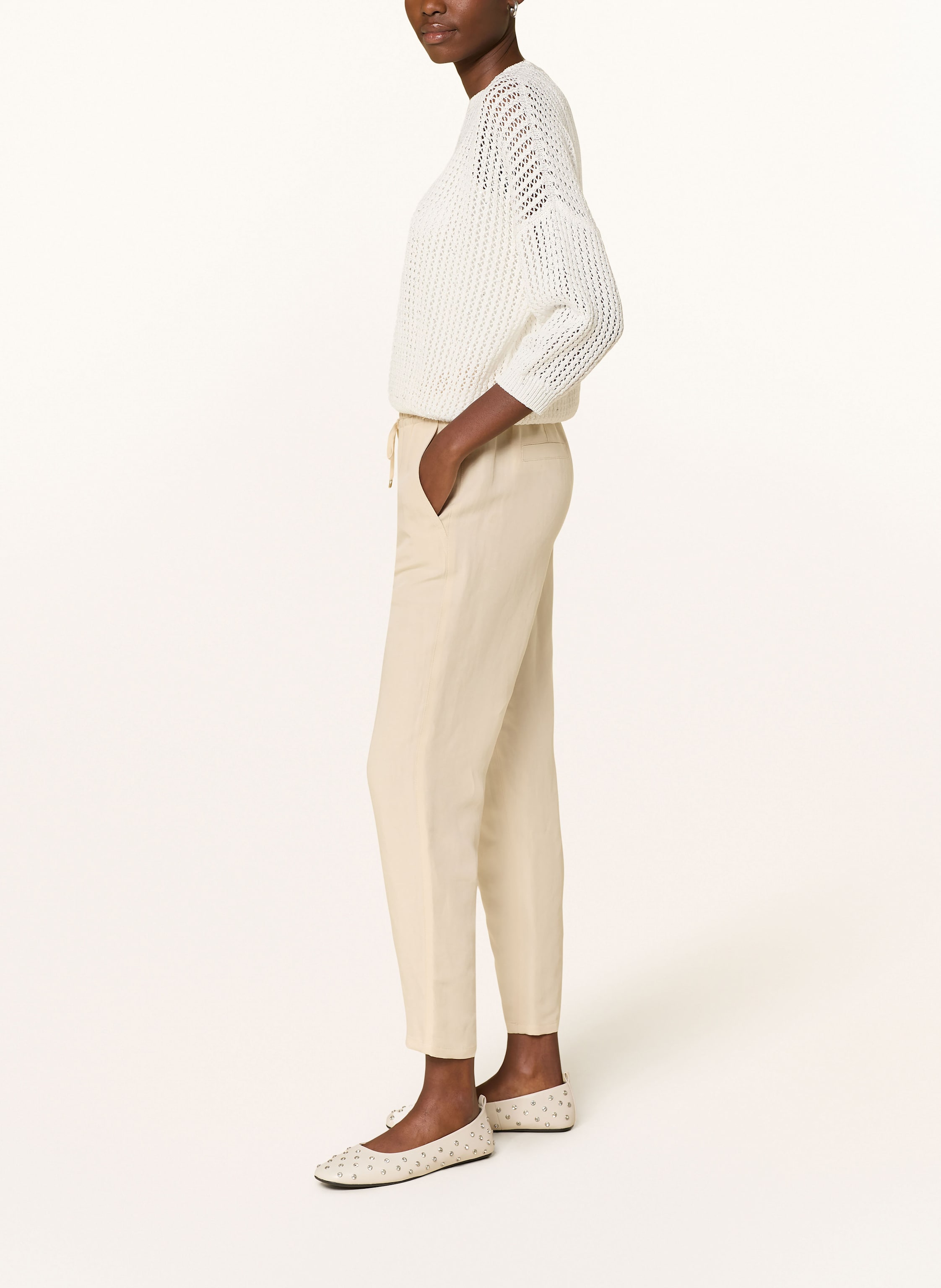 Thumbnail - Marc Cain Hose Rhodos Im Jogging-Stil beige