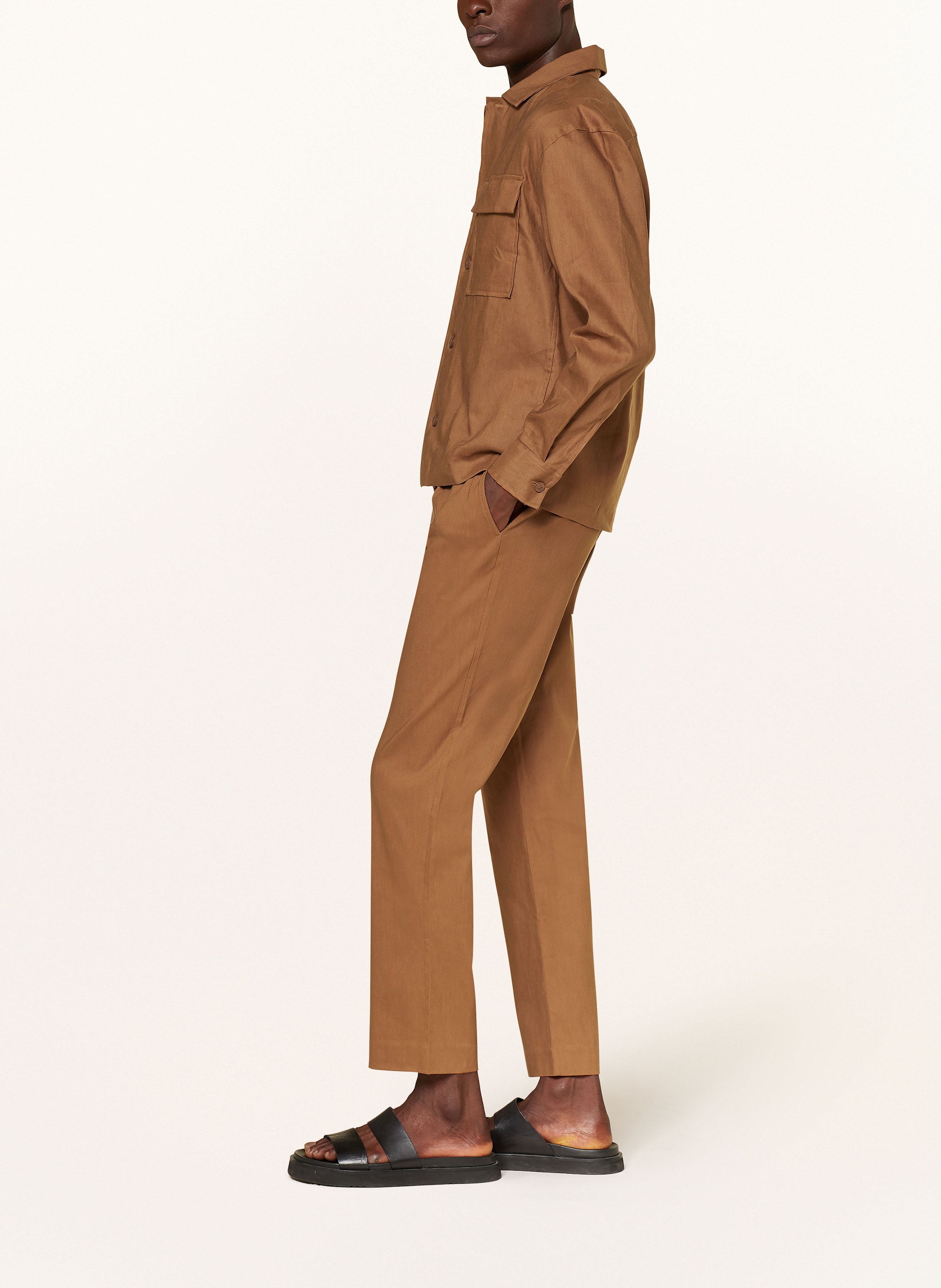 Thumbnail - Calvin Klein Chino Relaxed Tapered Fit Mit Leinen braun