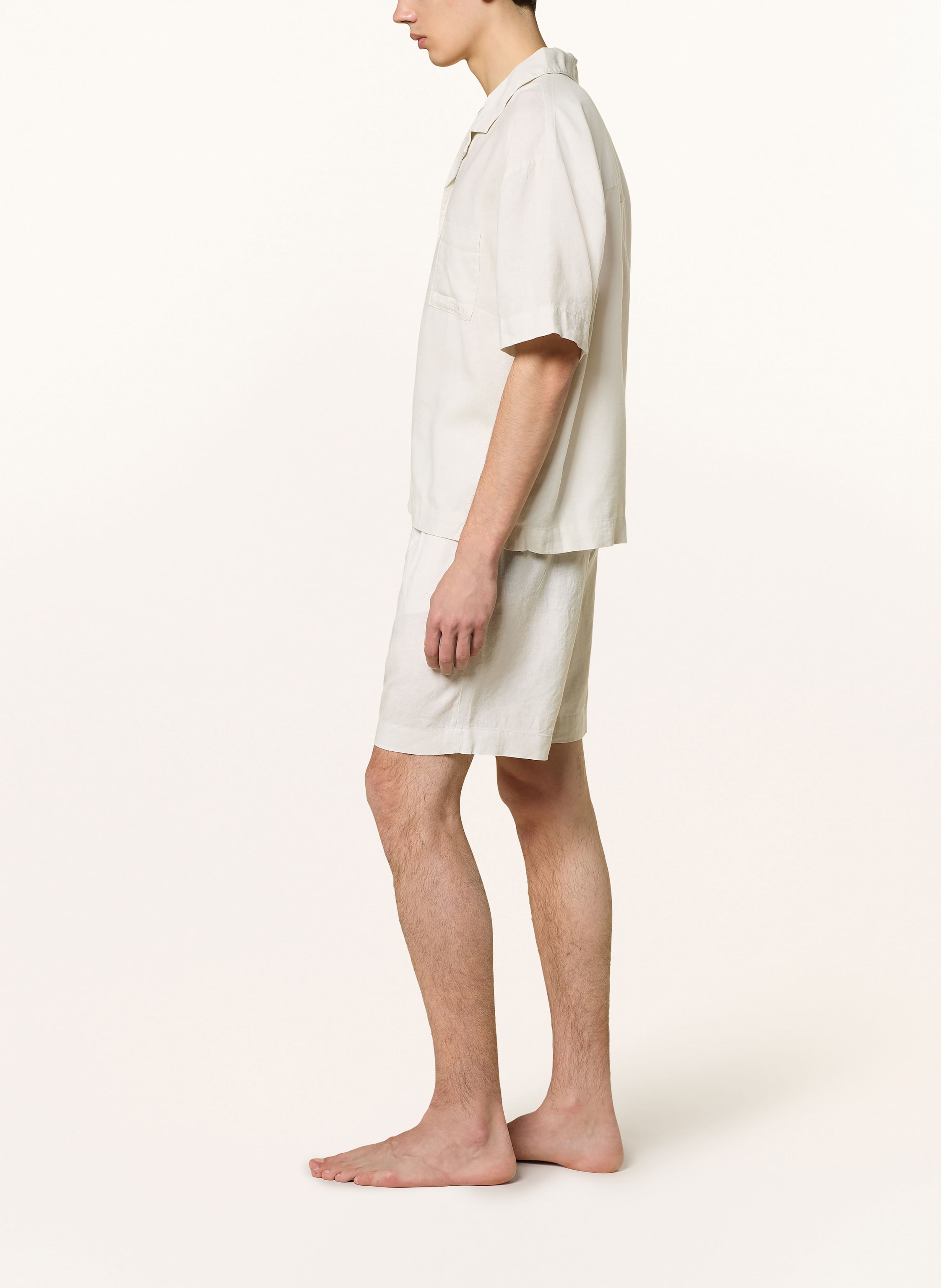 Thumbnail - Calvin Klein Schlafshorts Linen Blend Mit Leinen weiss