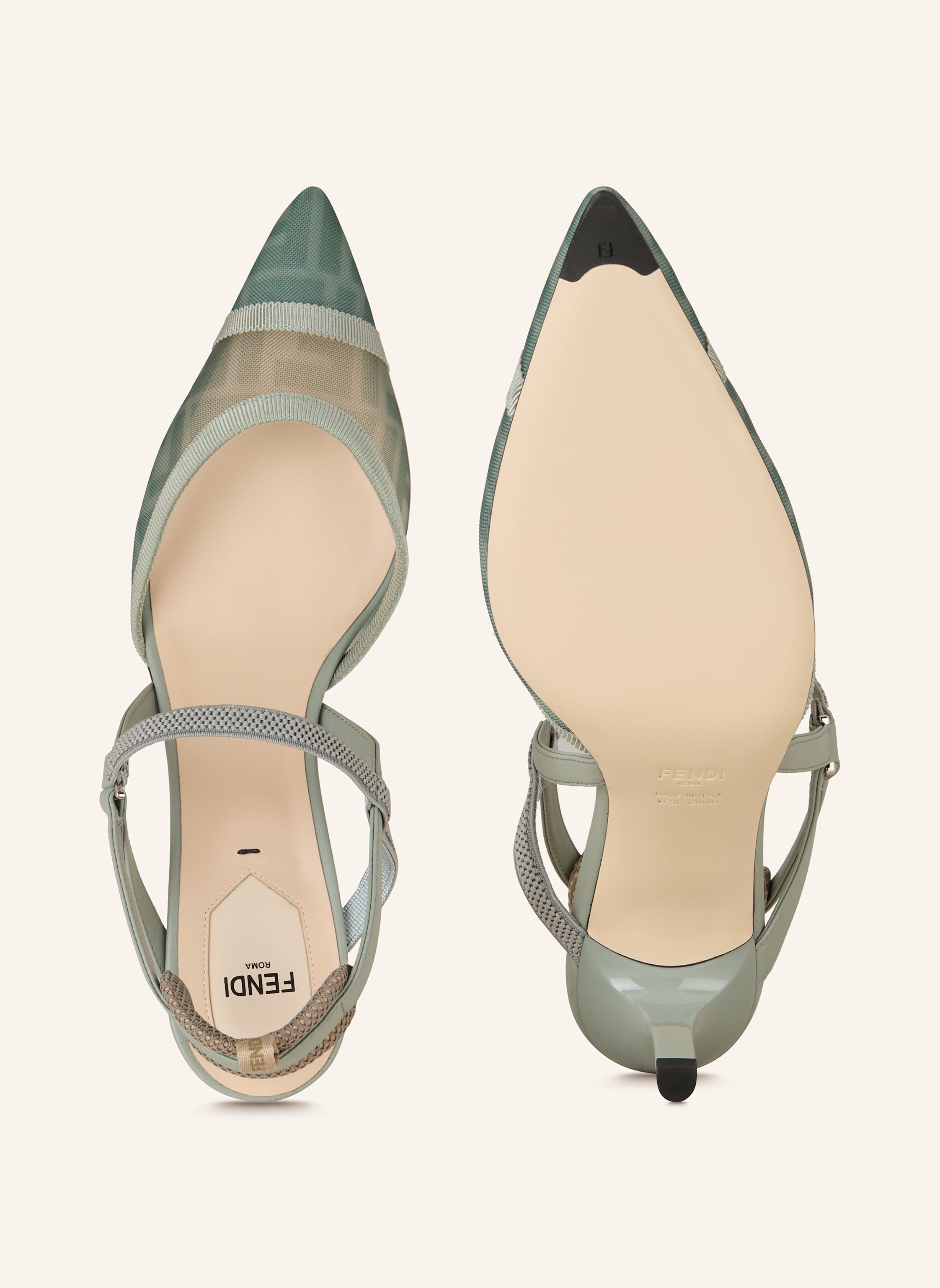 Thumbnail - Fendi Slingpumps beige