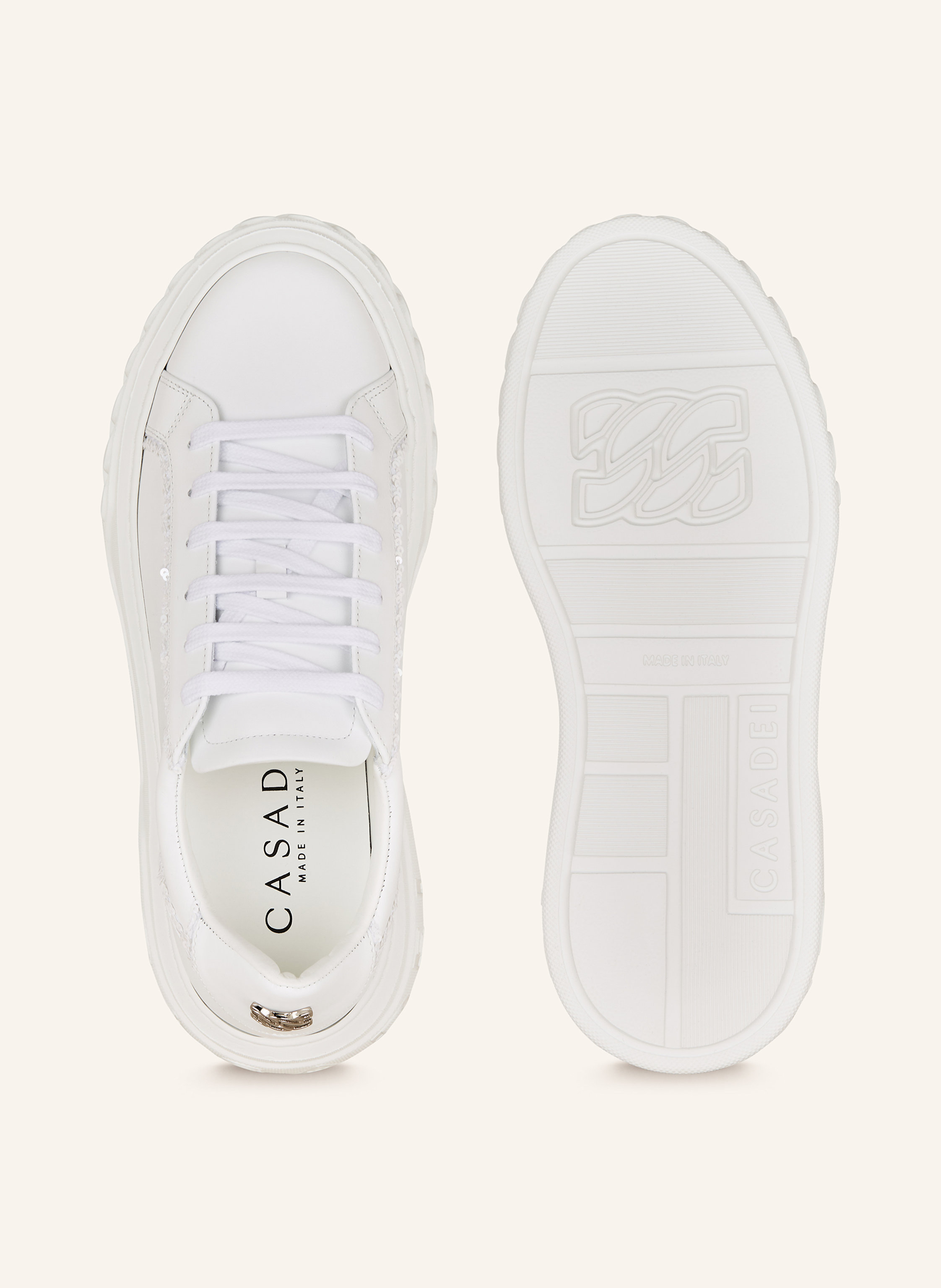 Thumbnail - Casadei Sneaker Off Road Mit Pailletten weiss