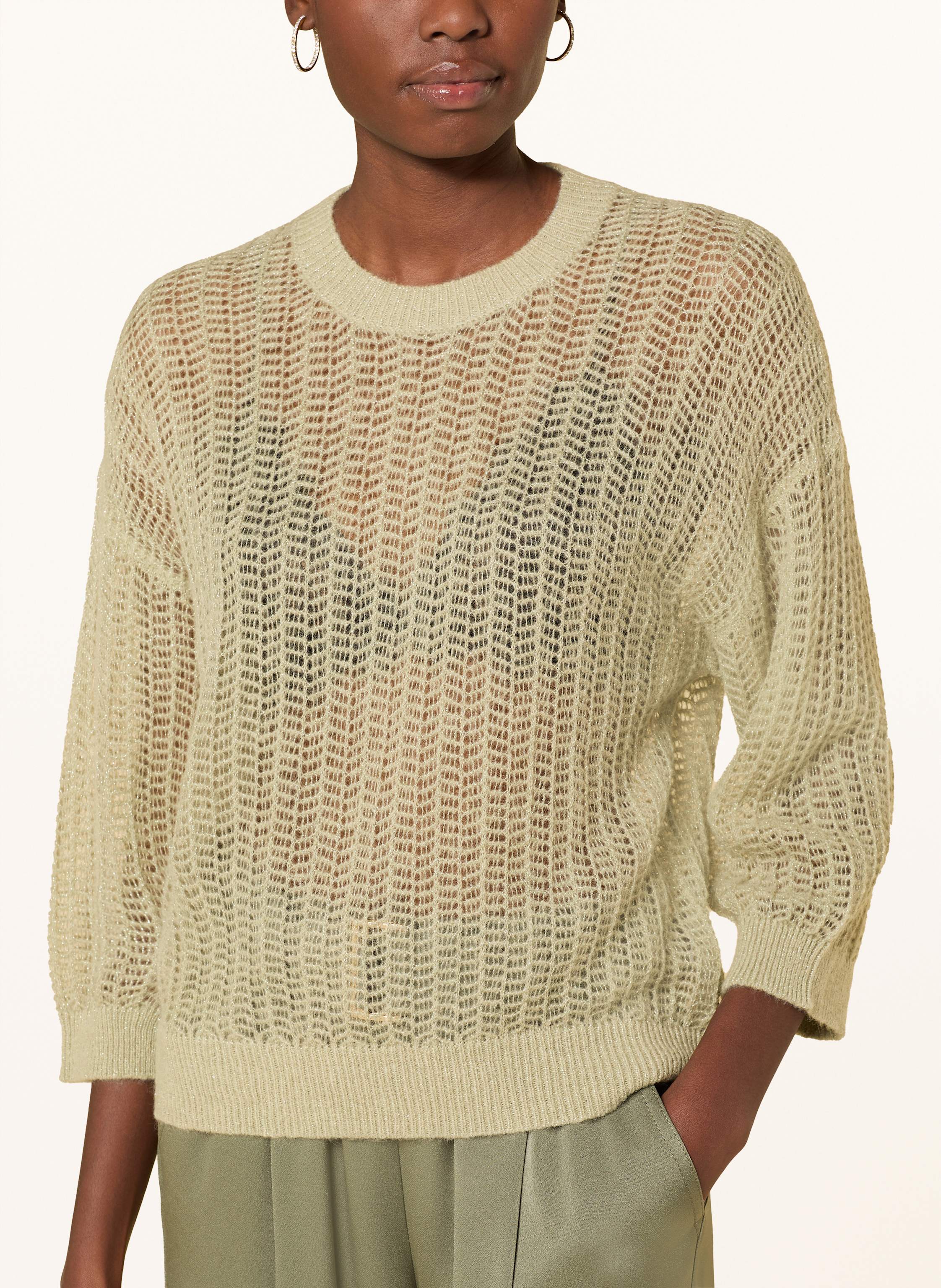 Thumbnail - Peserico Strickshirt Mit Alpaka Und Glitzergarn gruen