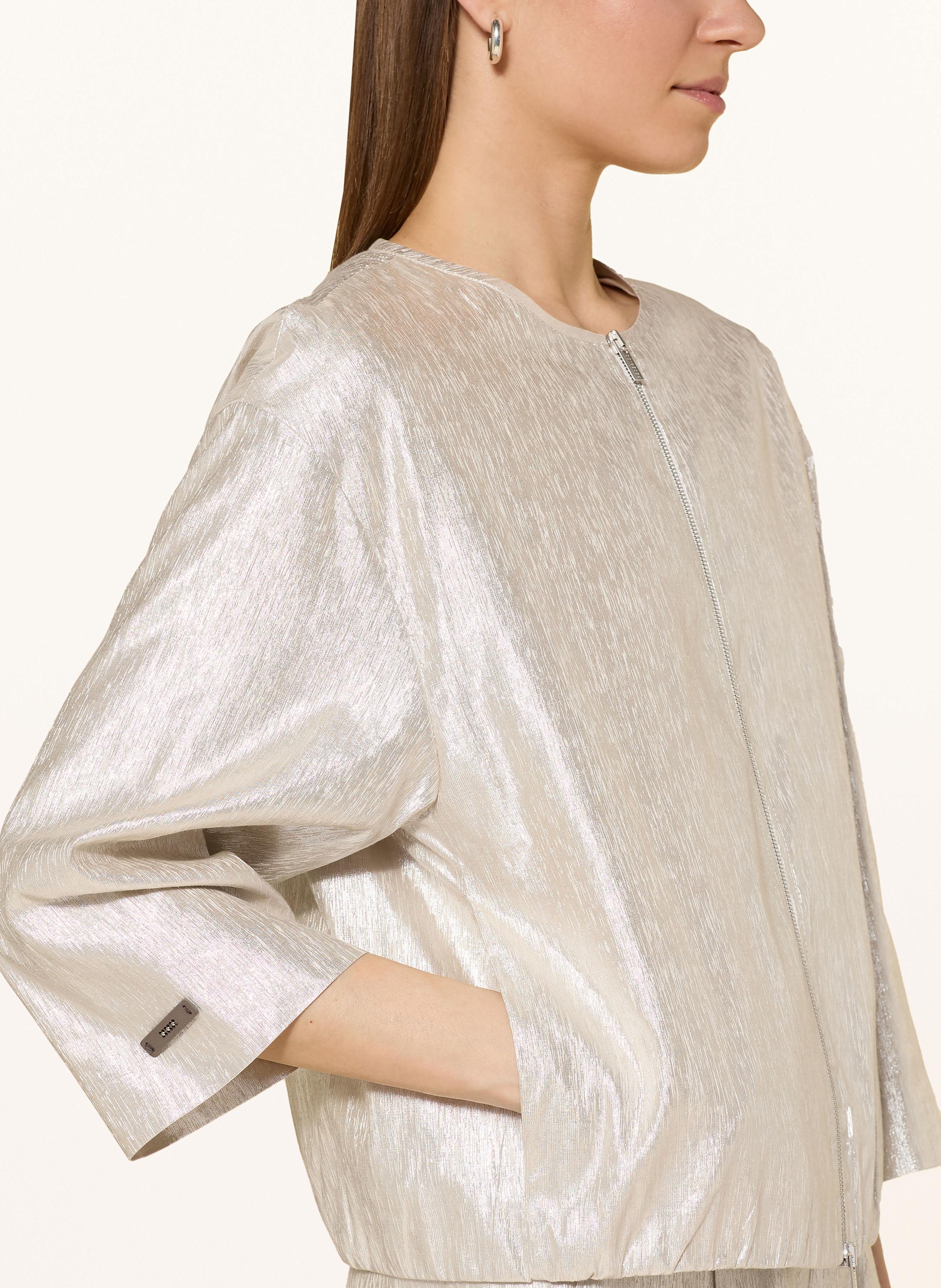 Thumbnail - Peserico Jacke Mit 3/4-Arm Und Glitzergarn silber