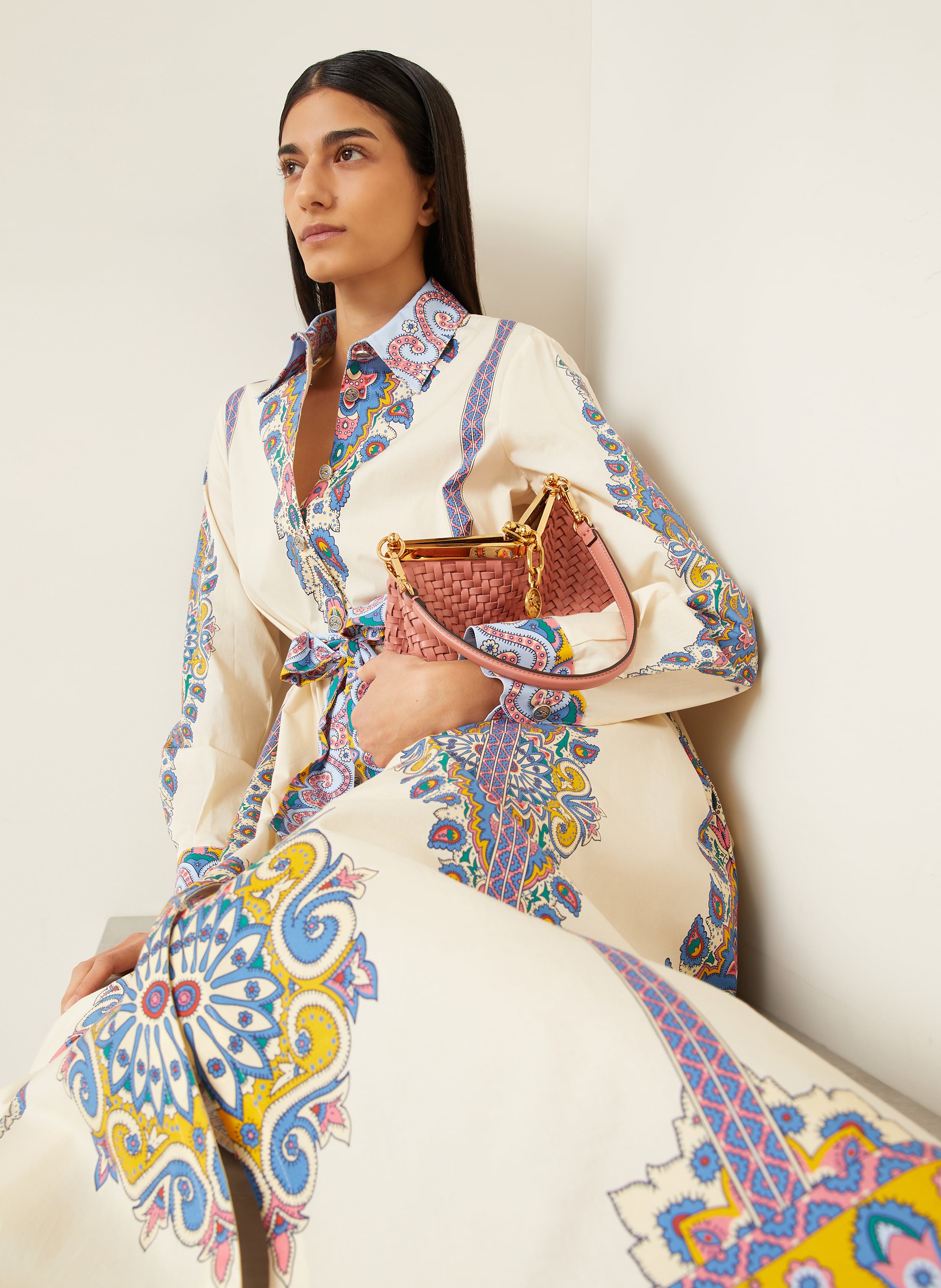 Thumbnail - Etro Hemdblusenkleid beige