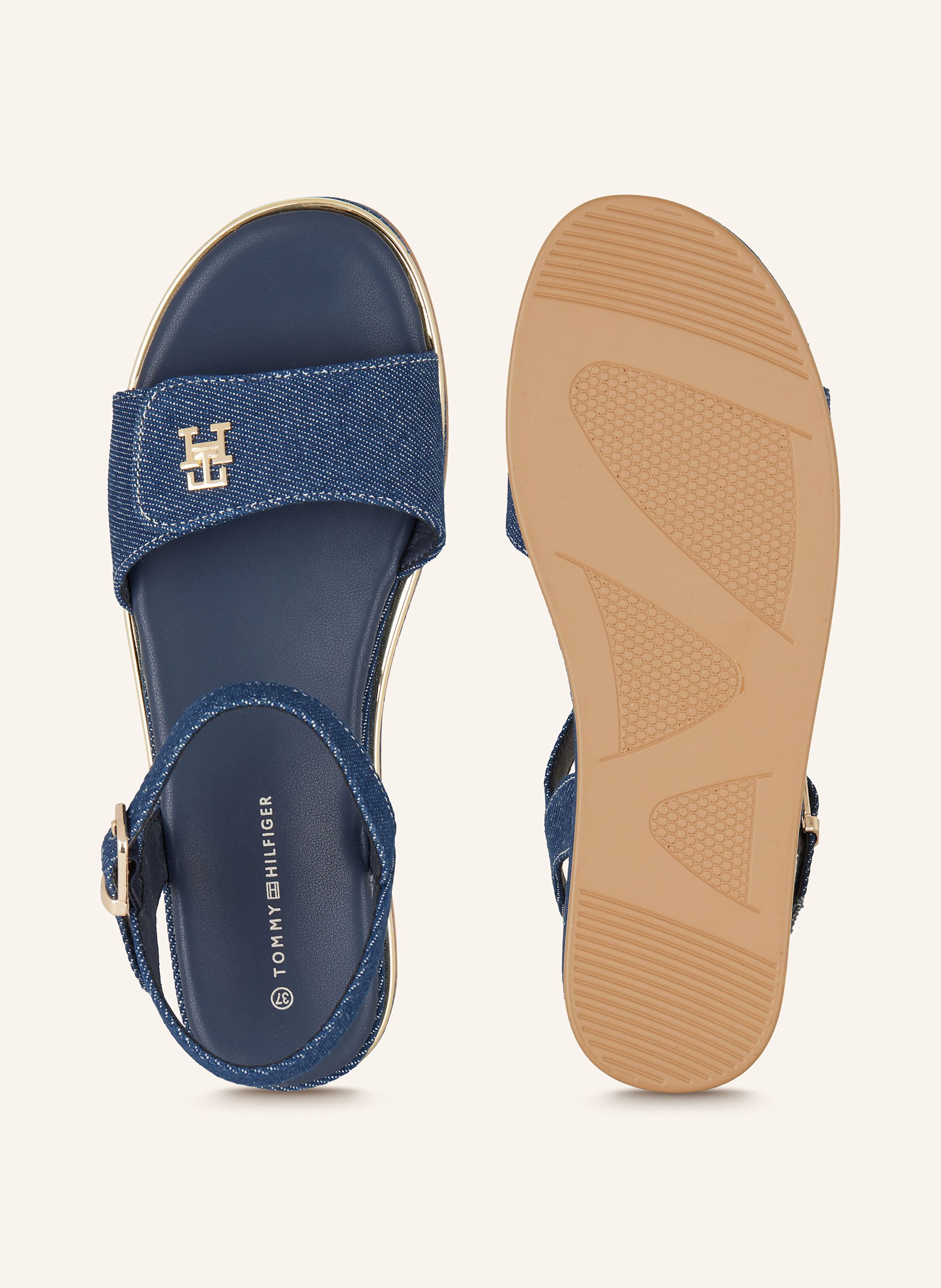 Thumbnail - Tommy Hilfiger Plateau-Sandalen blau