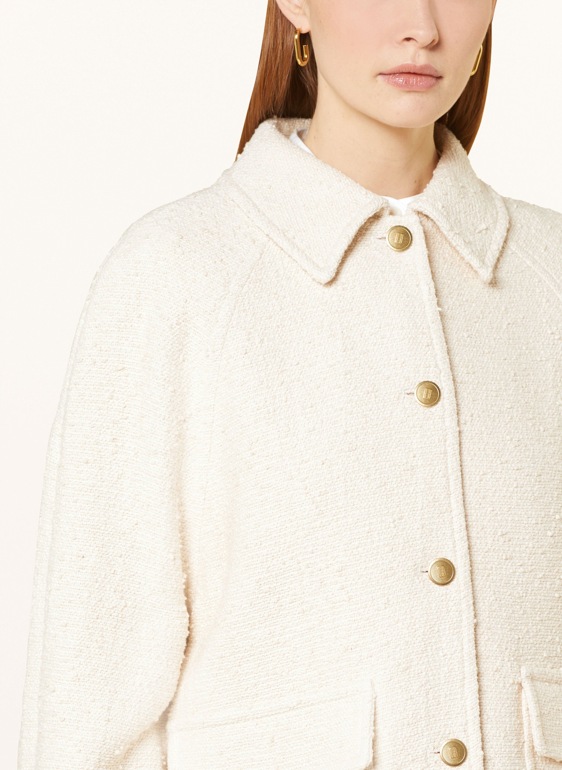 Thumbnail - Tommy Hilfiger Bouclé-Overjacket weiss