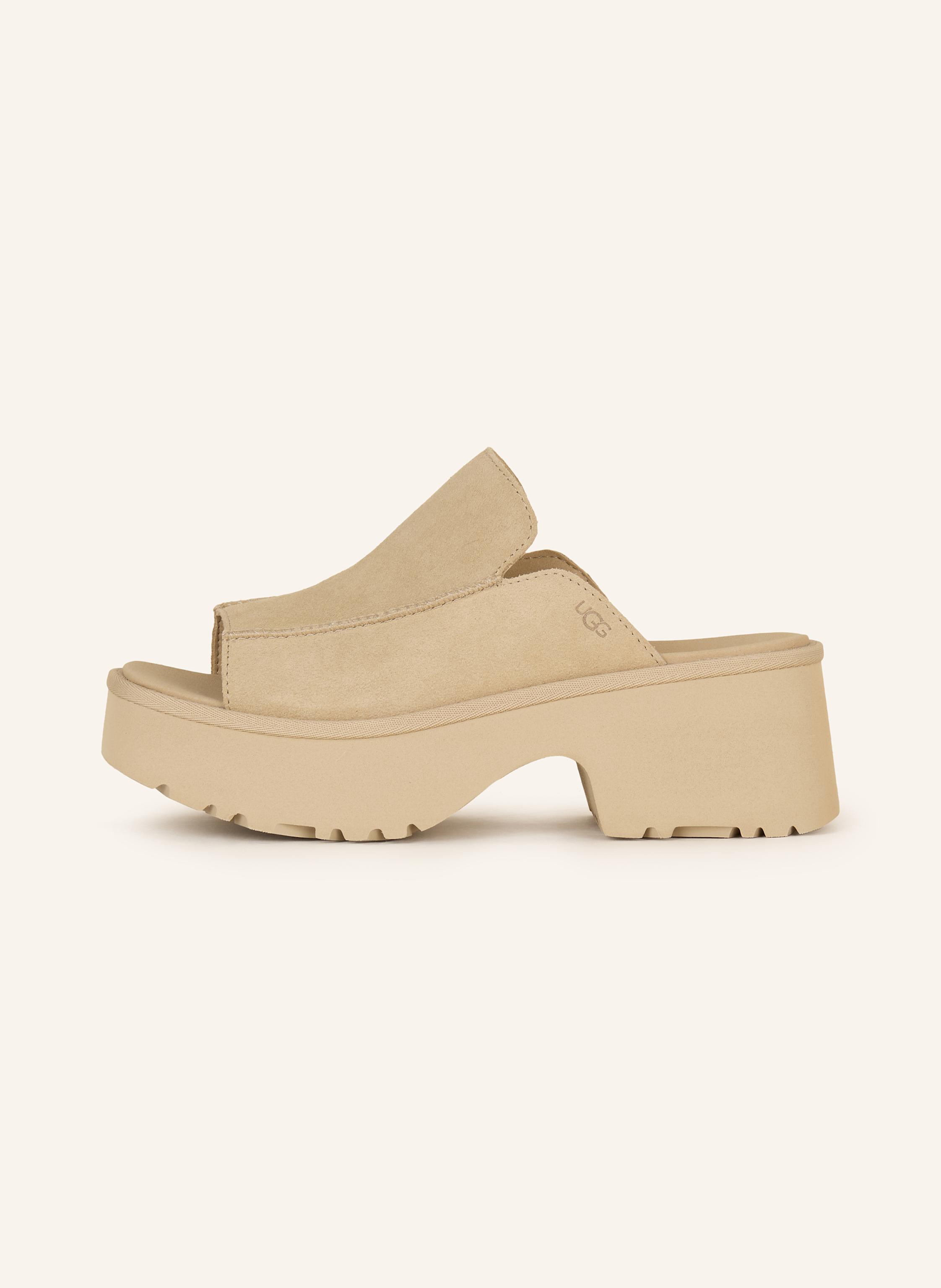 Thumbnail - Ugg Plateau-Pantoletten beige