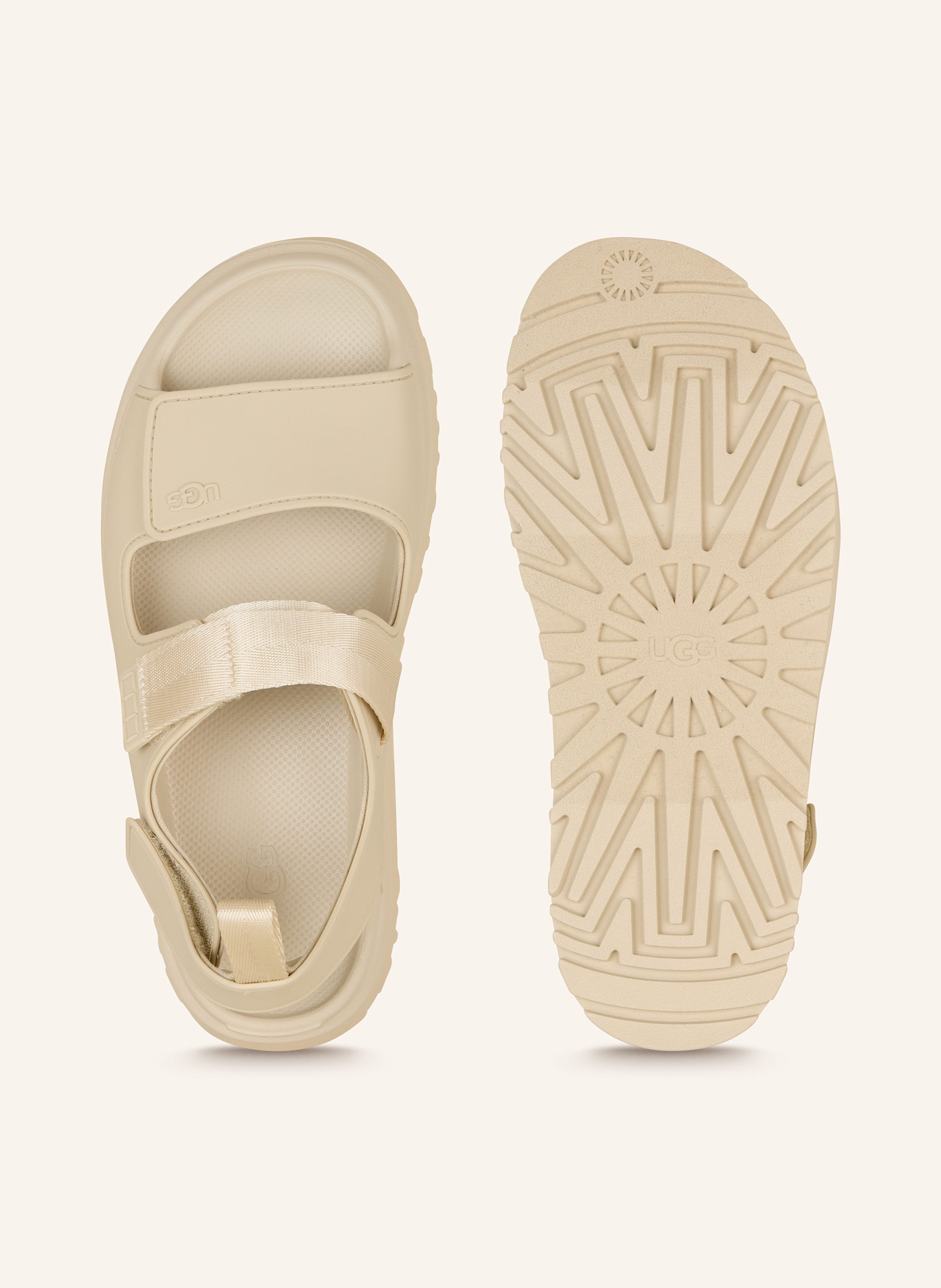 Thumbnail - Ugg Plateau-Sandalen Goldenglow beige