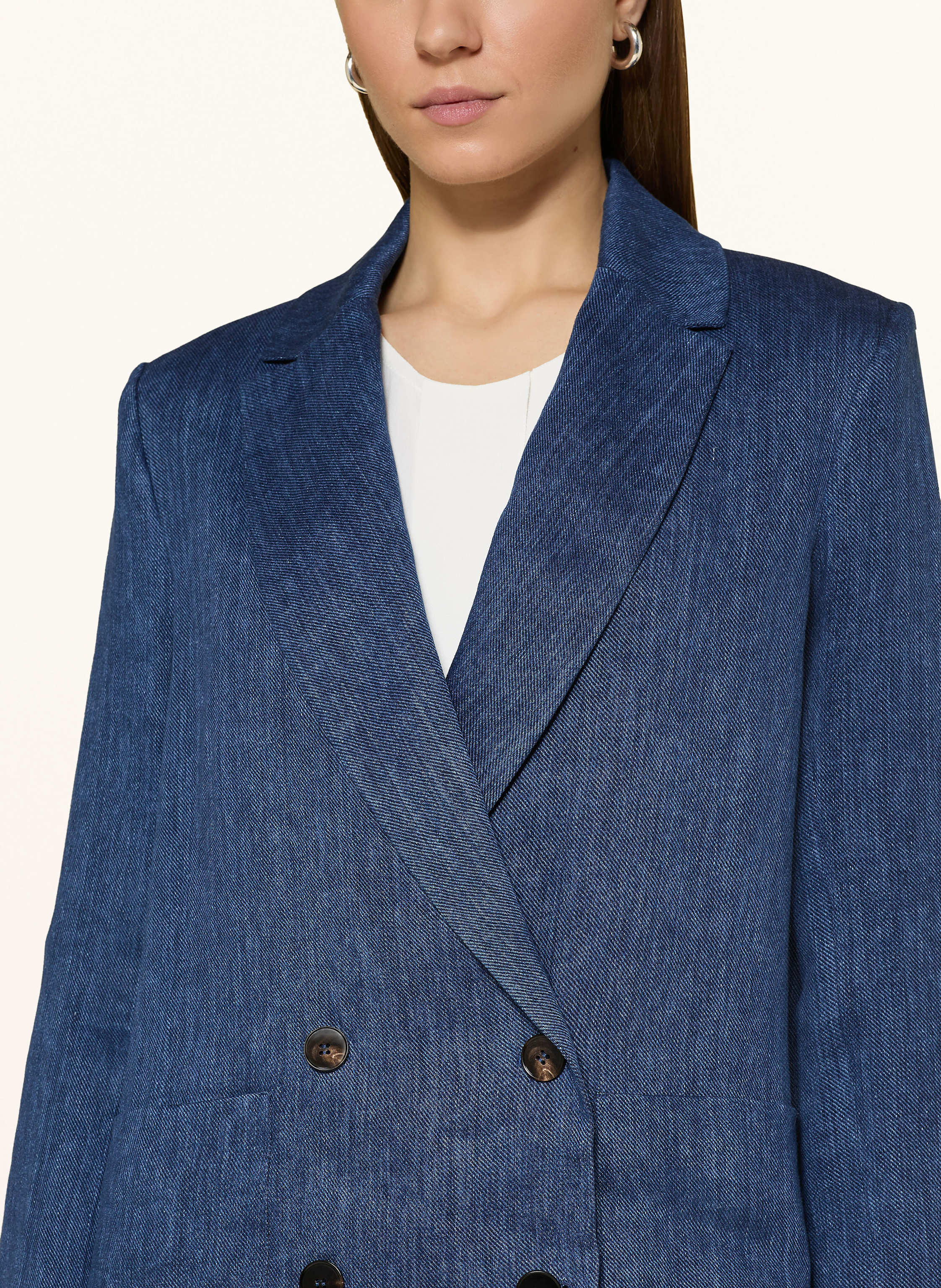 Thumbnail - Antonelli Firenze Leinenblazer In Jeansoptik blau