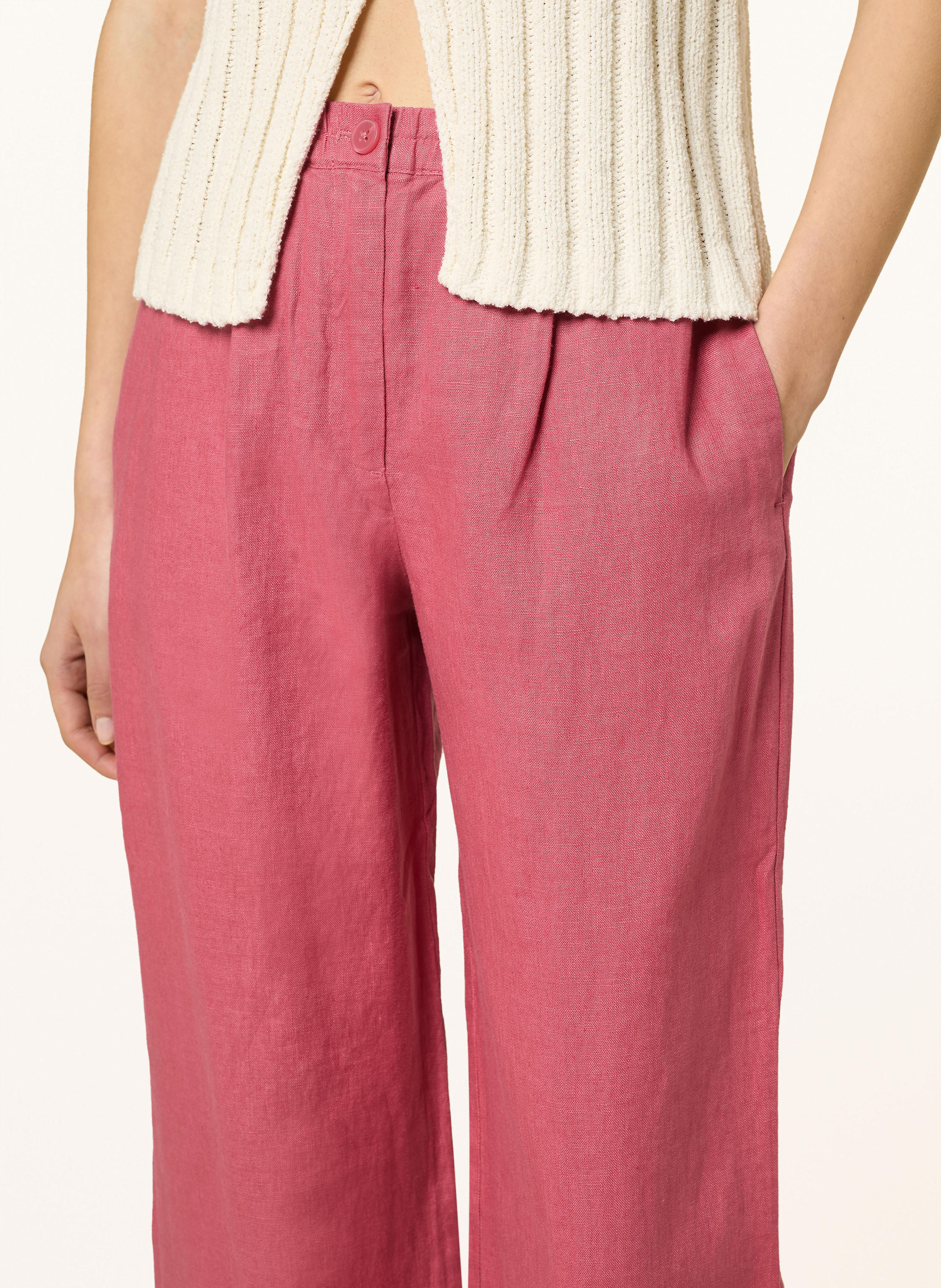 Thumbnail - Samsøe Samsøe Marlenehose Satove Aus Leinen rosa