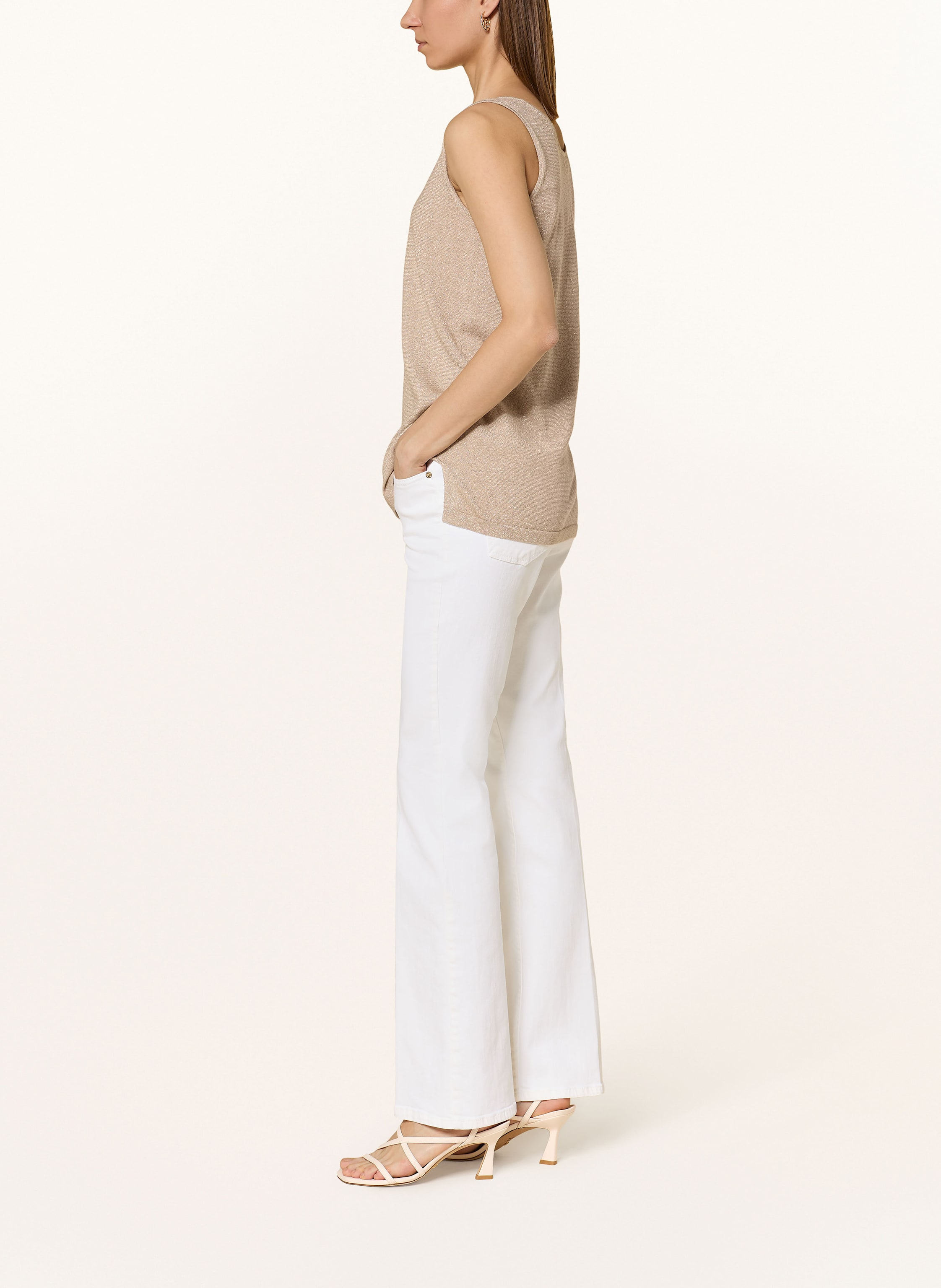 Thumbnail - Cambio Flared Jeans Paris weiss