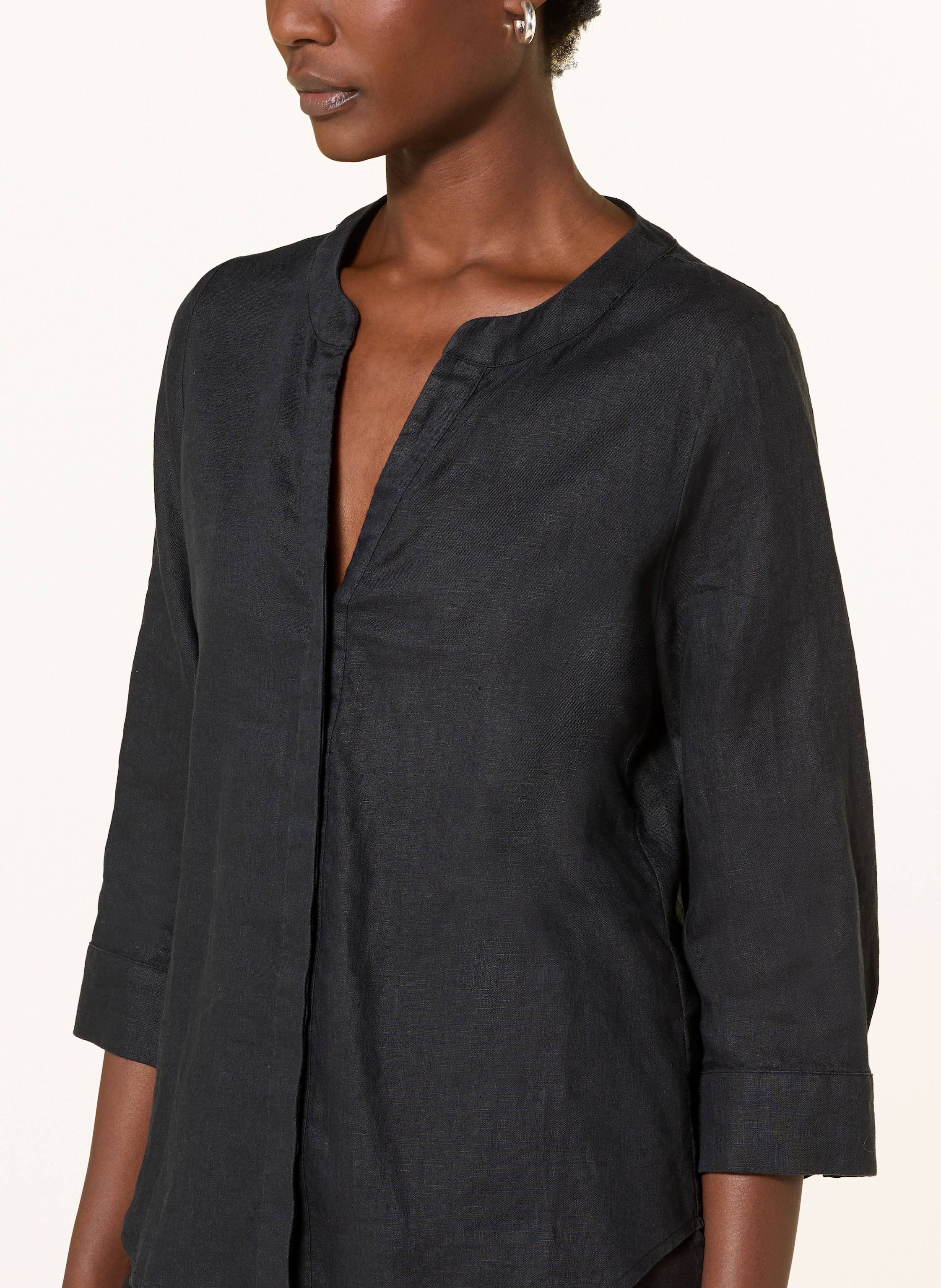 Thumbnail - Lilienfels Blusenshirt Aus Leinen Mit 3/4-Arm schwarz