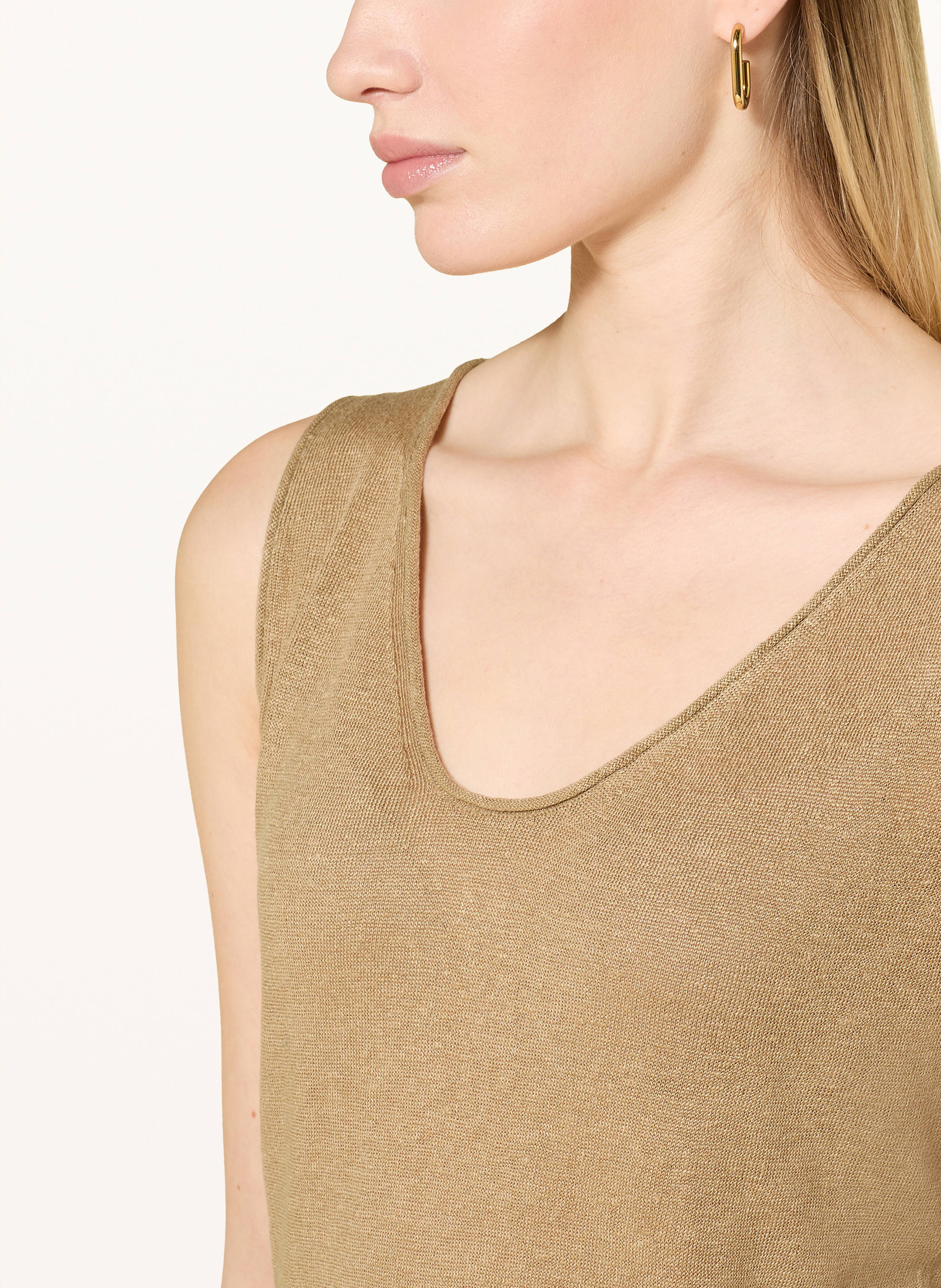 Thumbnail - Darling Harbour Stricktop Aus Leinen beige