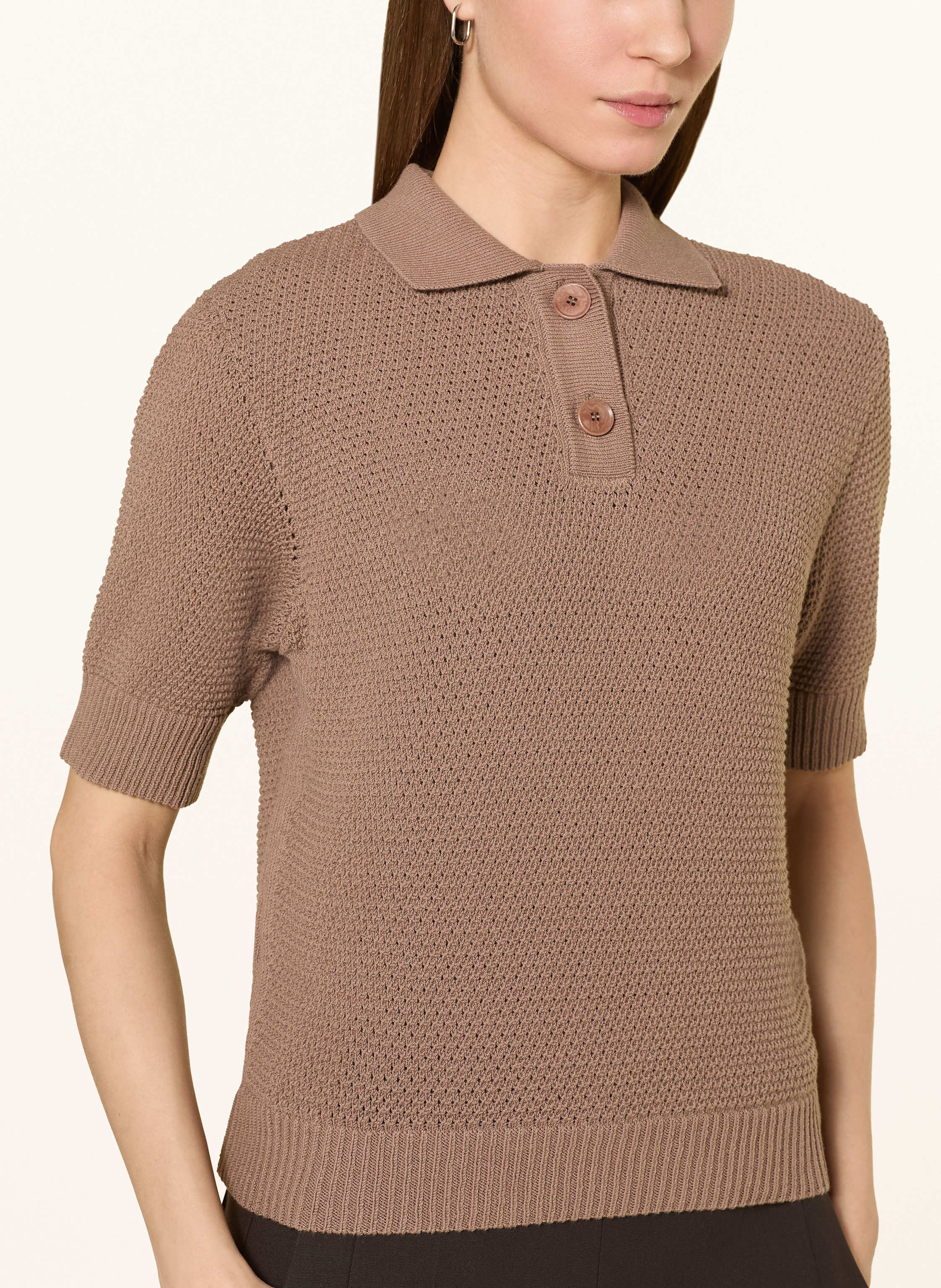 Thumbnail - Windsor. Strick-Poloshirt Regular Fit braun