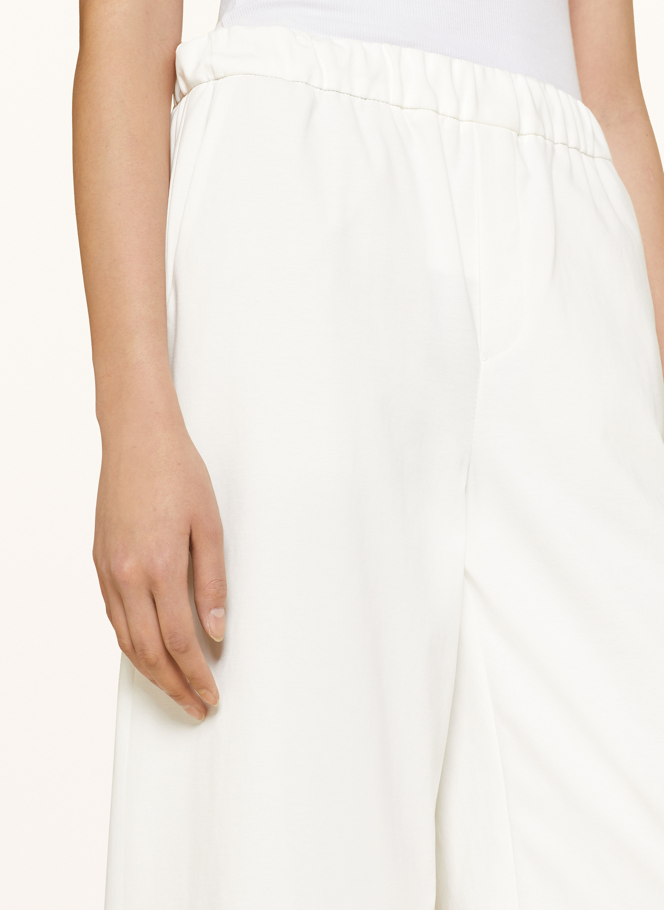 Thumbnail - Drykorn Marlenehose Consider Aus Jersey weiss