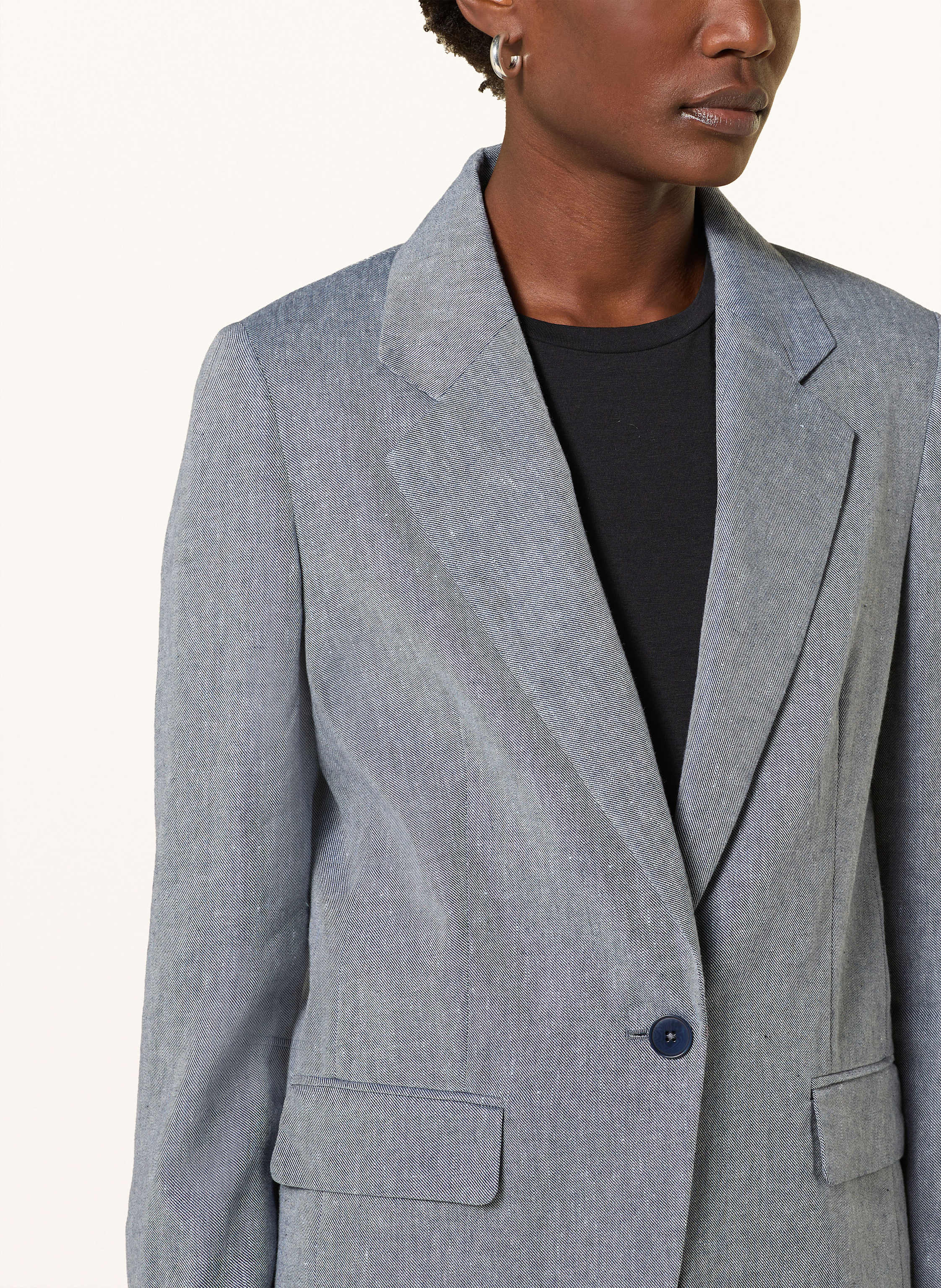 Thumbnail - Drykorn Blazer Glendale Mit Leinen blau