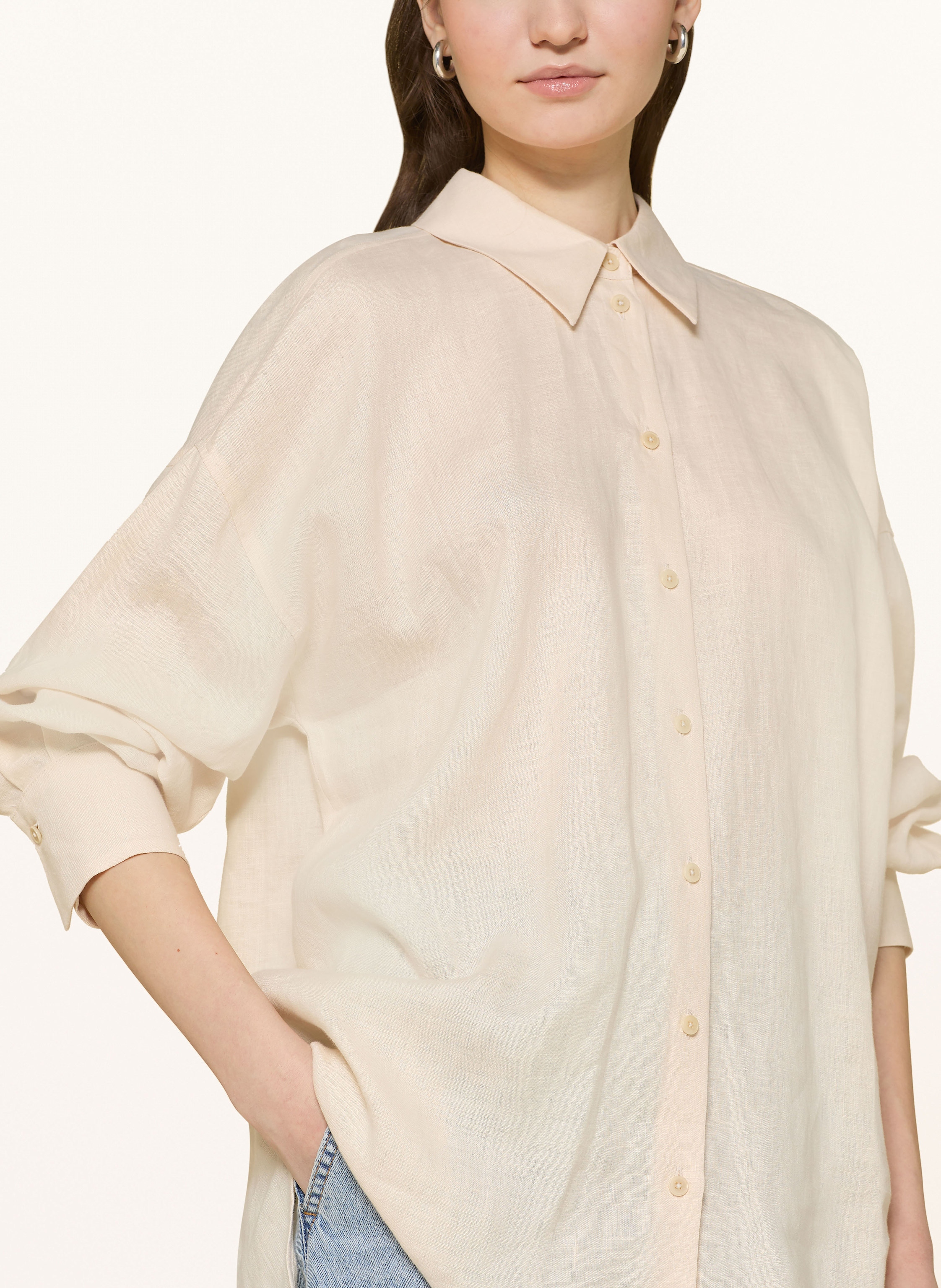 Thumbnail - Drykorn Hemdbluse Effie Aus Leinen beige